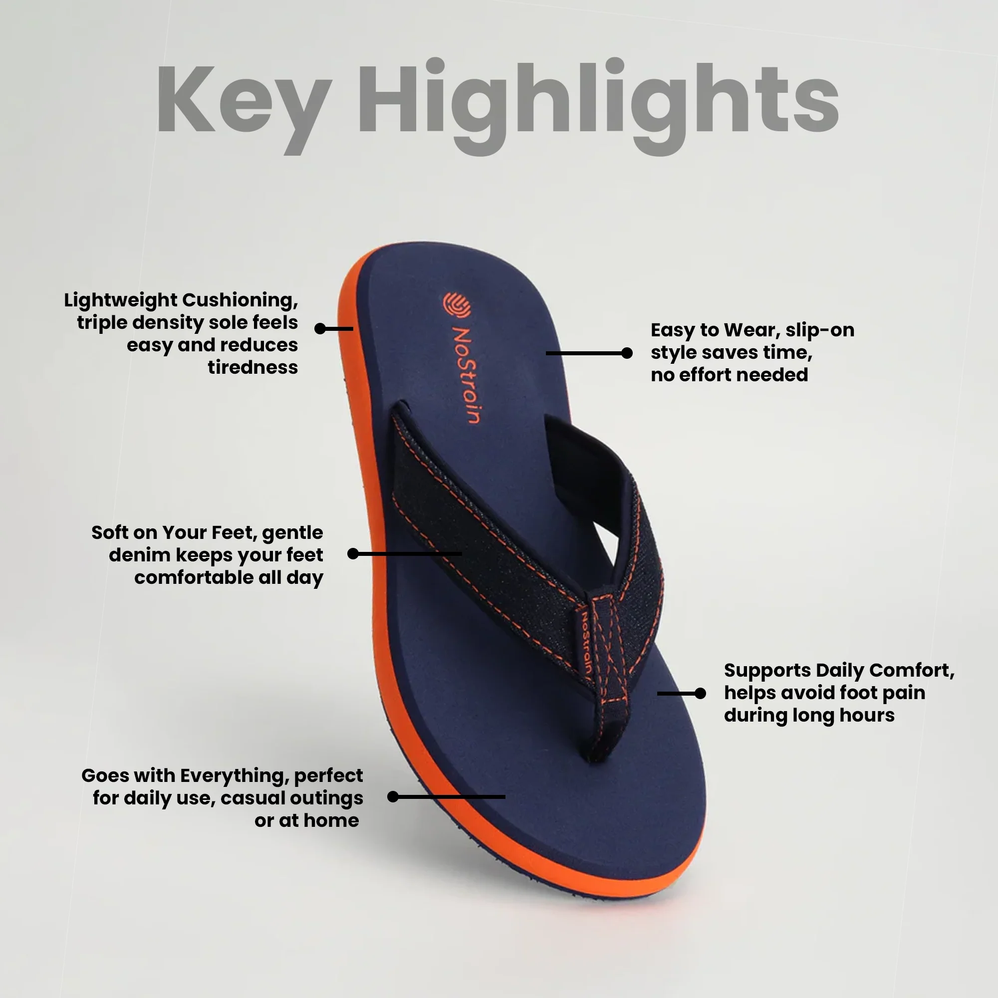 Denim Blue Casual Flip Flops for Women – Stylish Daily Footwear for Girls (AN8) - Image 4