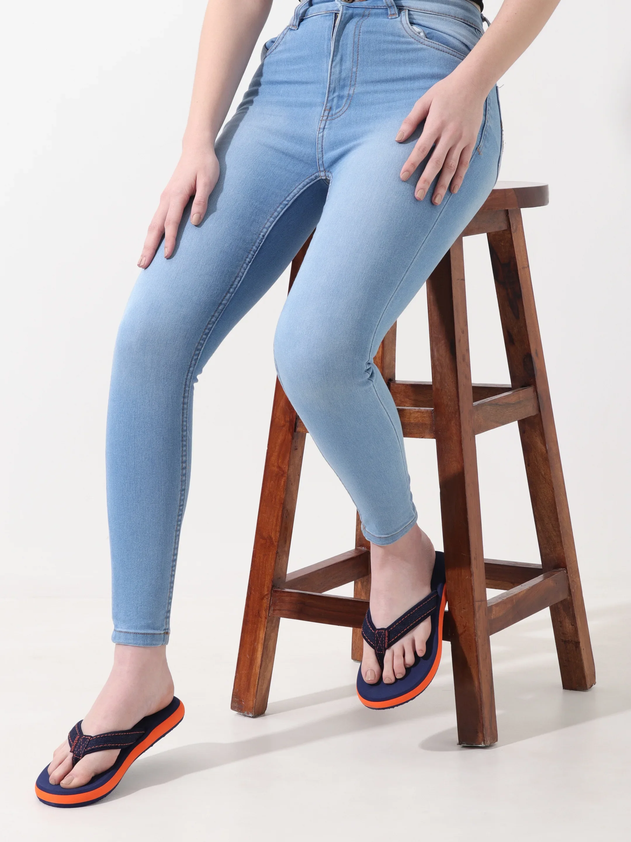 Denim Blue Casual Flip Flops for Women – Stylish Daily Footwear for Girls (AN8) - Image 8