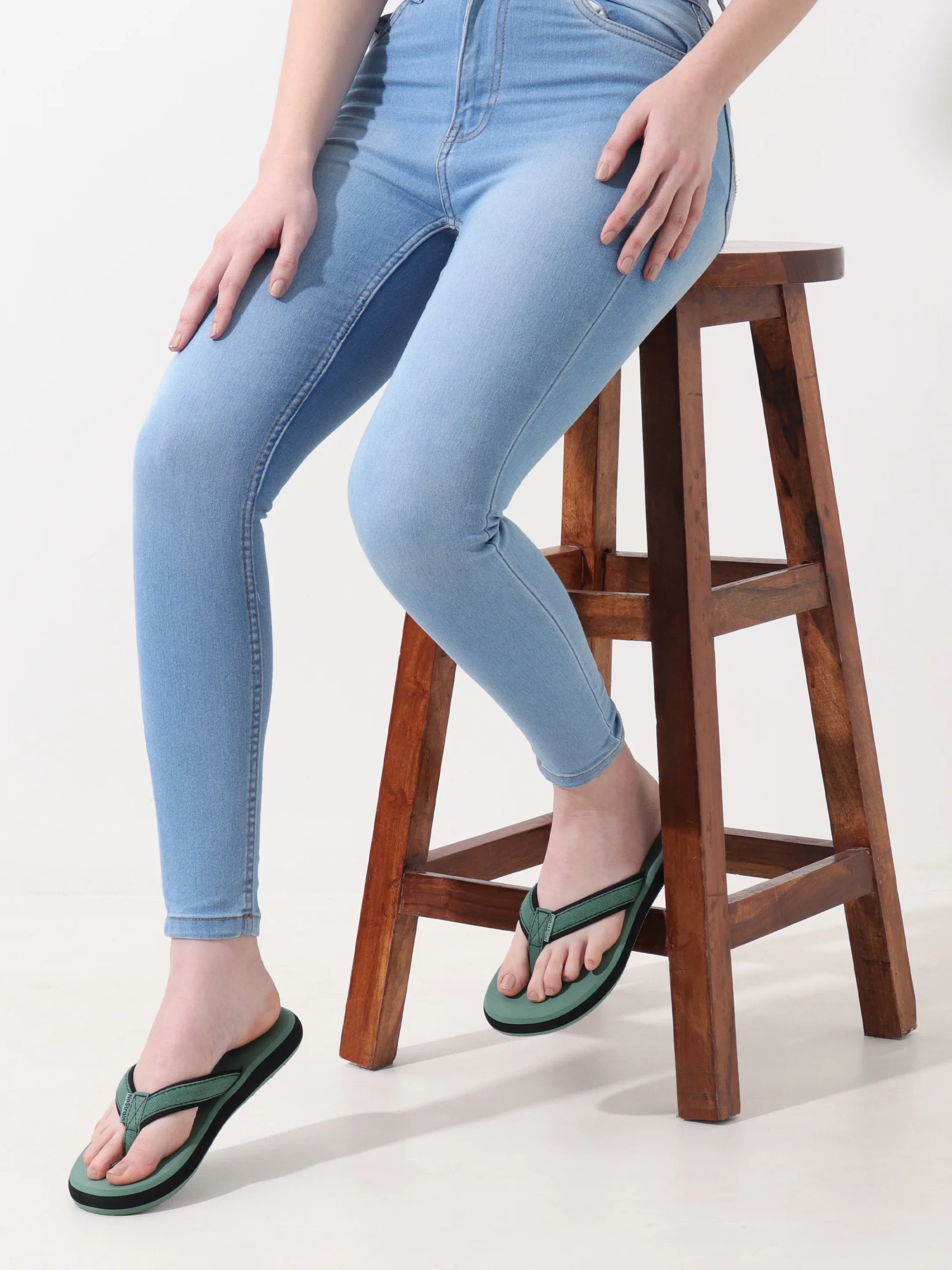 Canvas Angular Green Slippers for Women –  (AN10) - Image 8