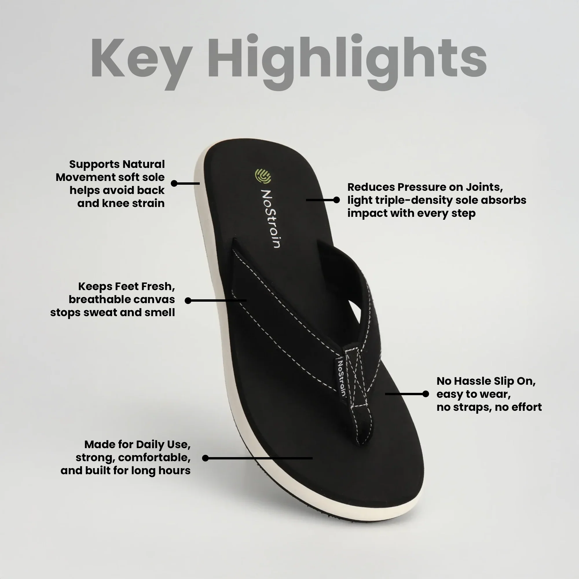 Men's Canvas Black Slippers – Comfortable Footwear for Daily Use (AN1) - Image 4