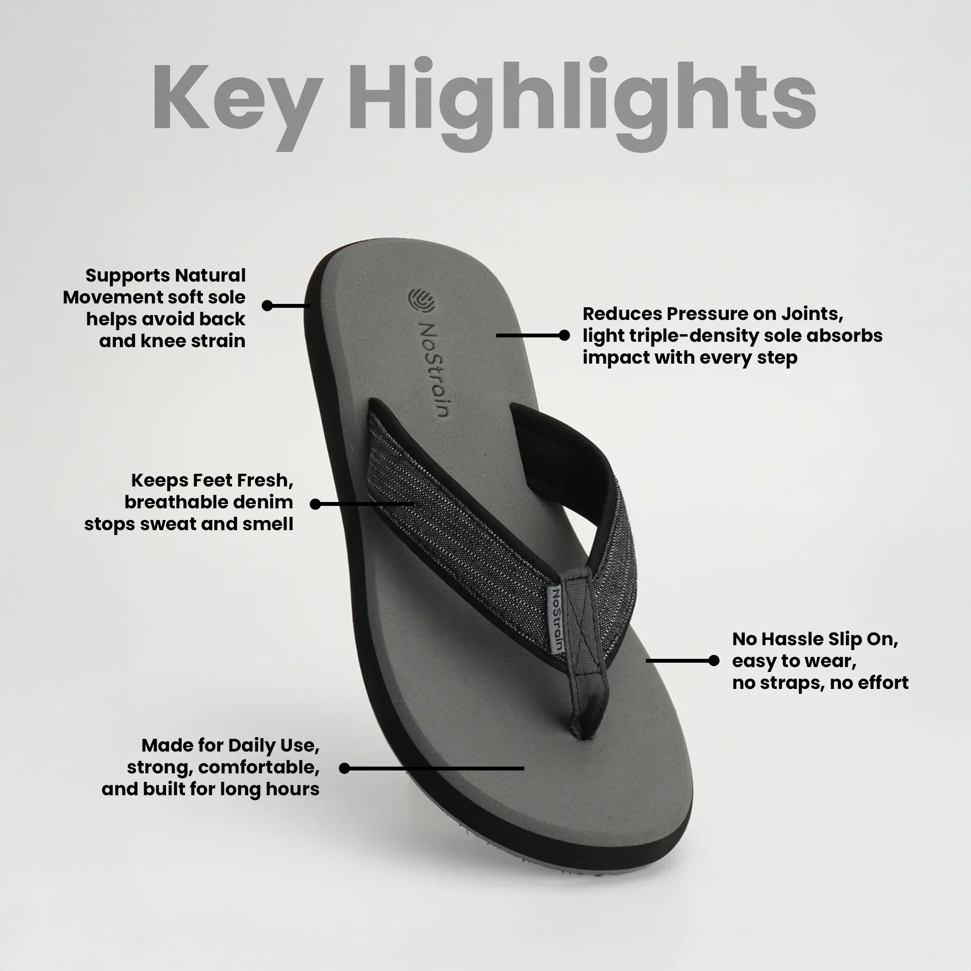 Denim Grey Slippers for Men – Stylish Comfort for Daily Wear (AN2) - Image 4