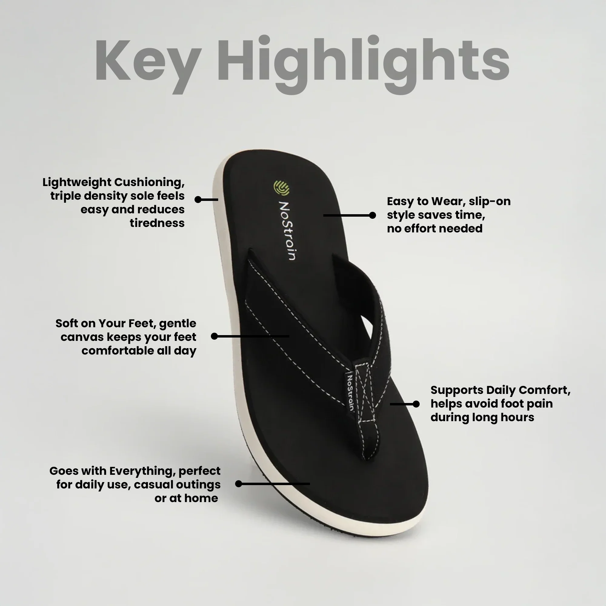 Canvas Black Slippers for Women – Daily Use for Ladies (AN6) - Image 4