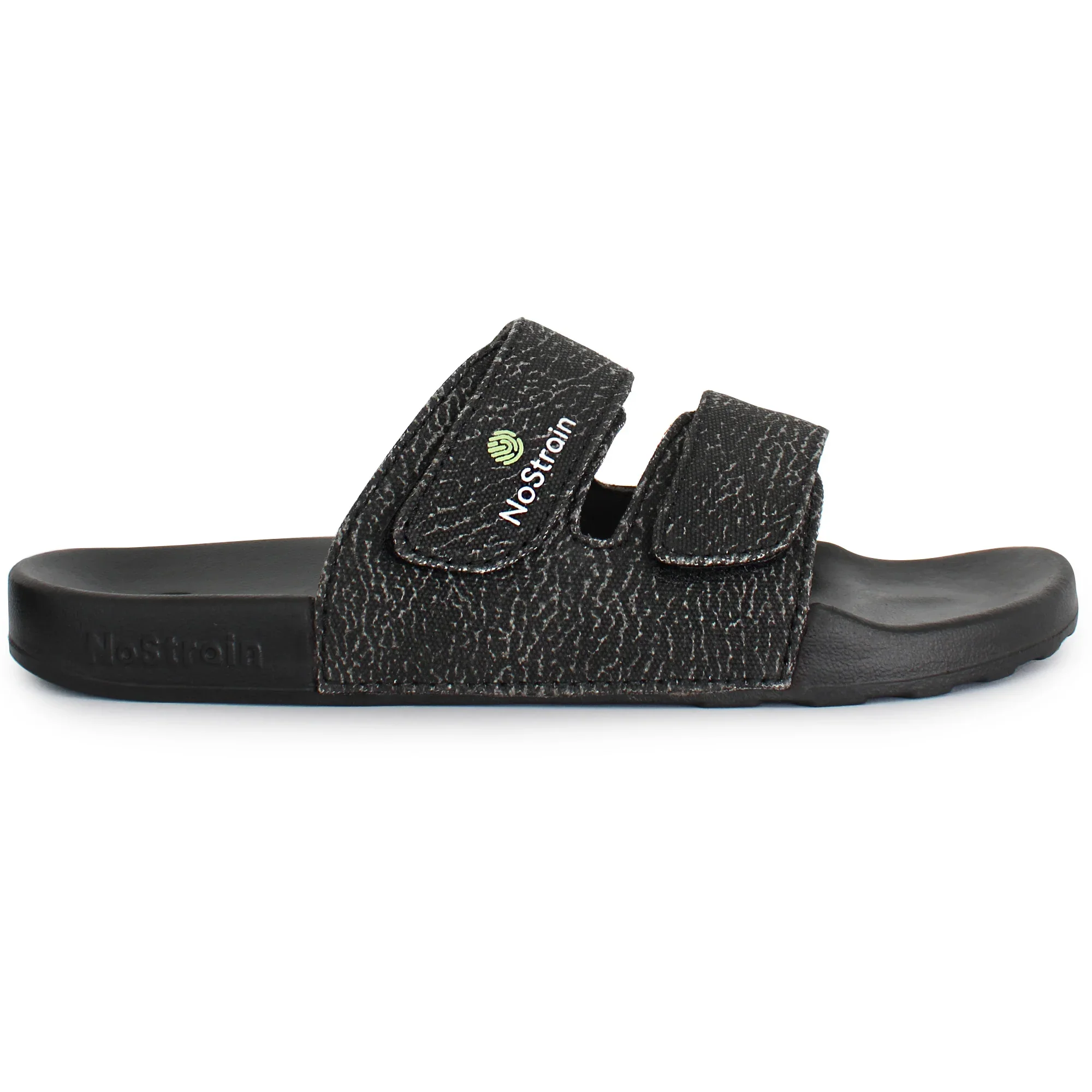 Canvas Wave Print Sugar Midnight Black Men's Slides - (Geva 13) - Image 3