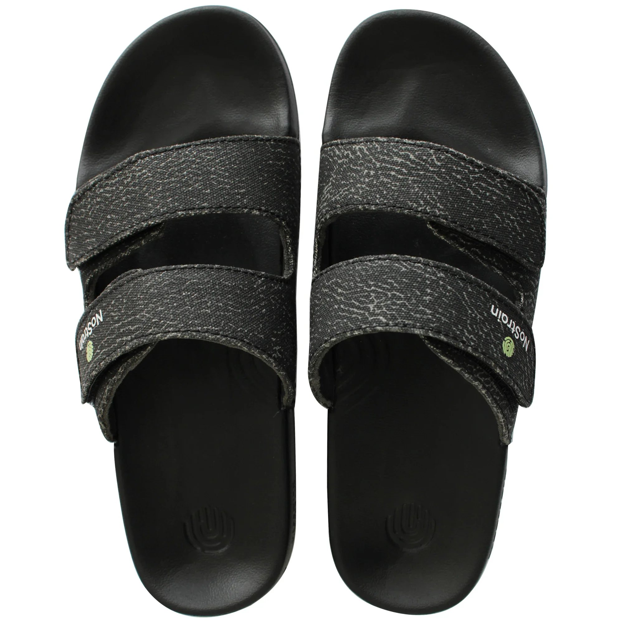 Canvas Wave Print Sugar Midnight Black Men's Slides - (Geva 13) - Image 5