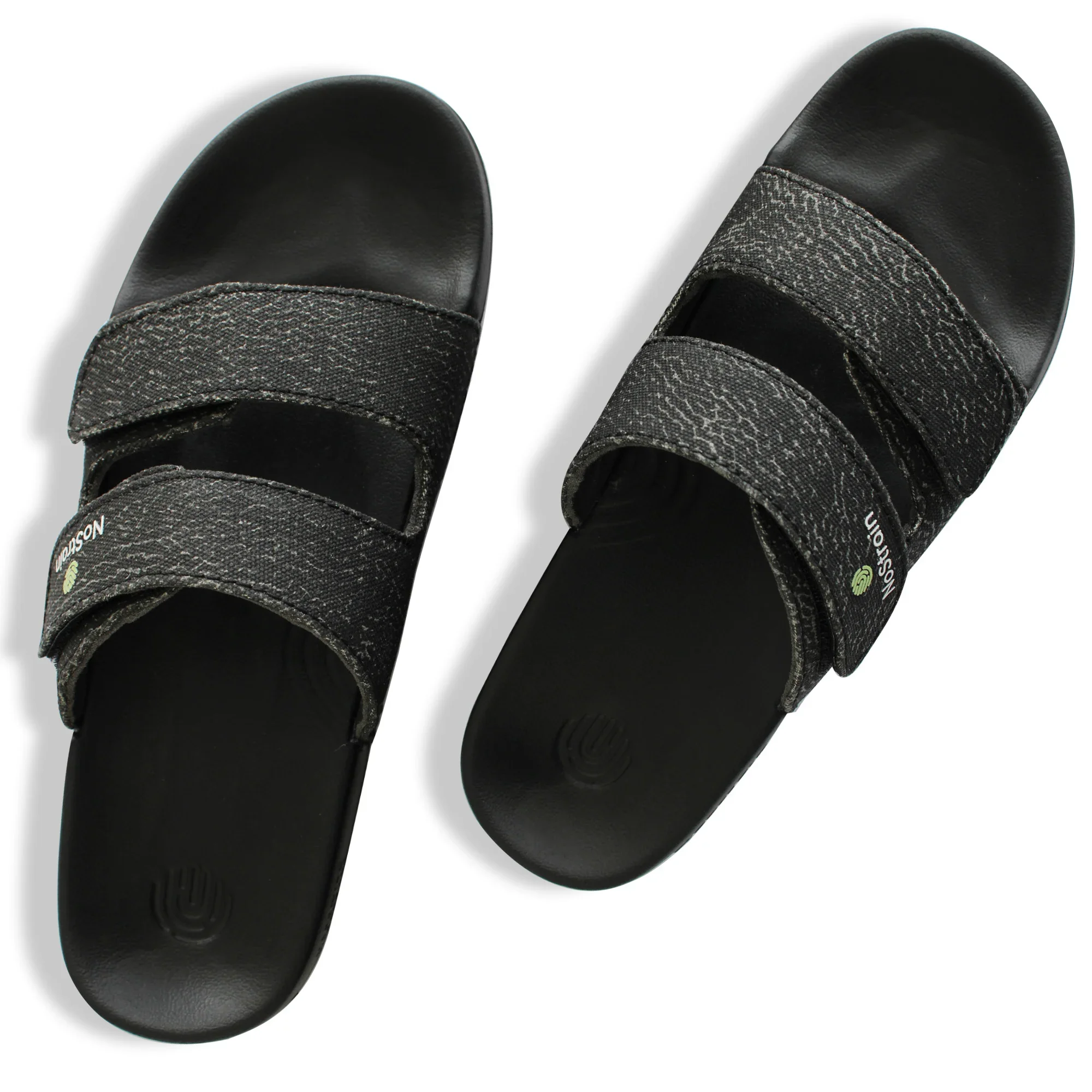 Canvas Wave Print Sugar Midnight Black Men's Slides - (Geva 13) - Image 6