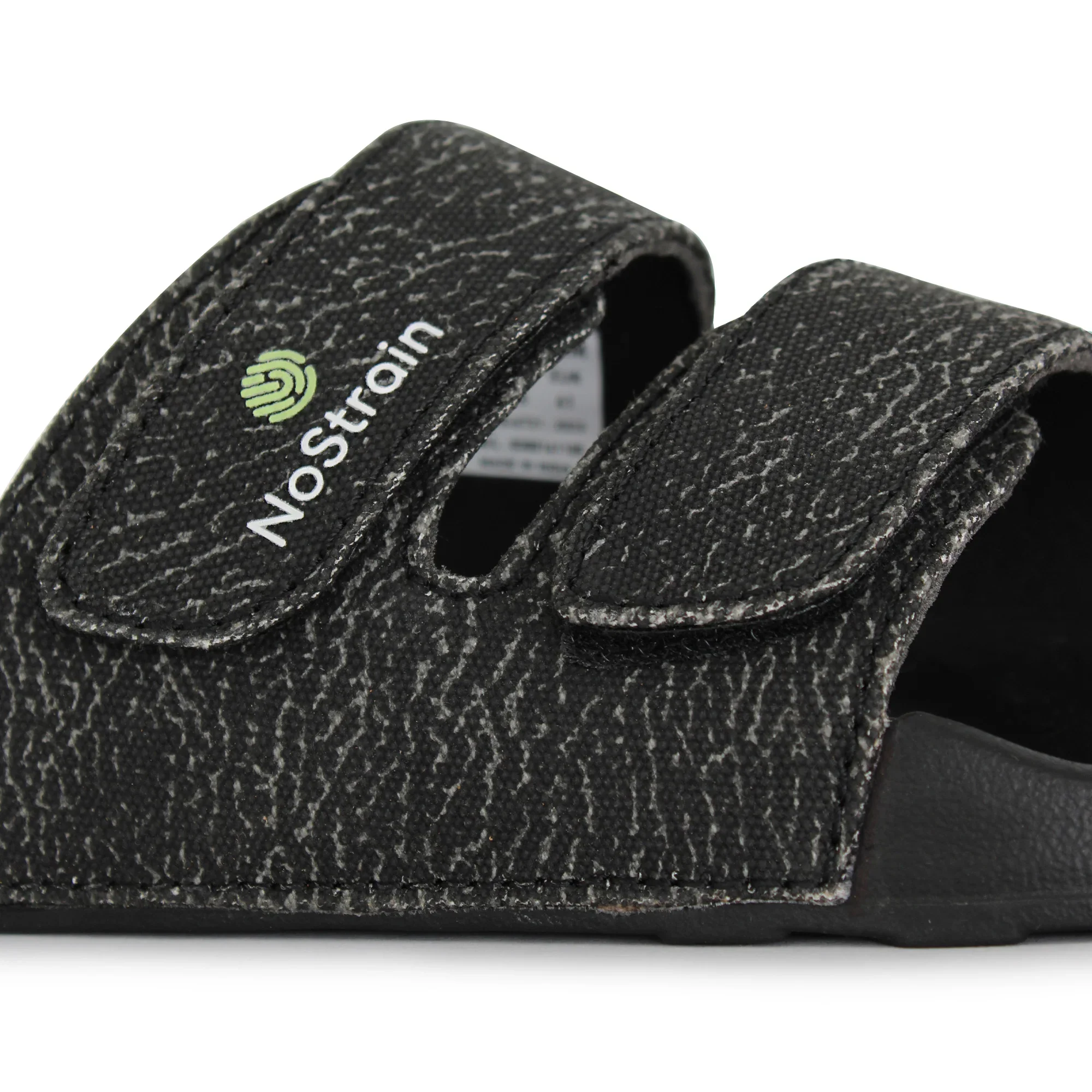 Canvas Wave Print Sugar Midnight Black Men's Slides - (Geva 13) - Image 8