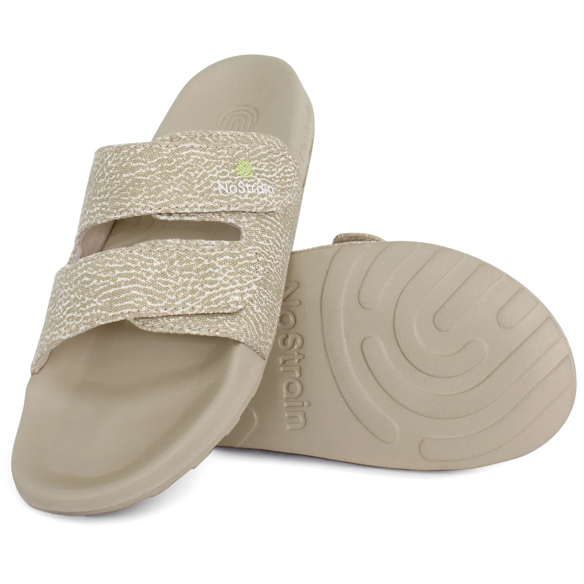 Canvas Wave Print Sugar Sliders - Sandy Beige Men (Geva 14) - Image 7