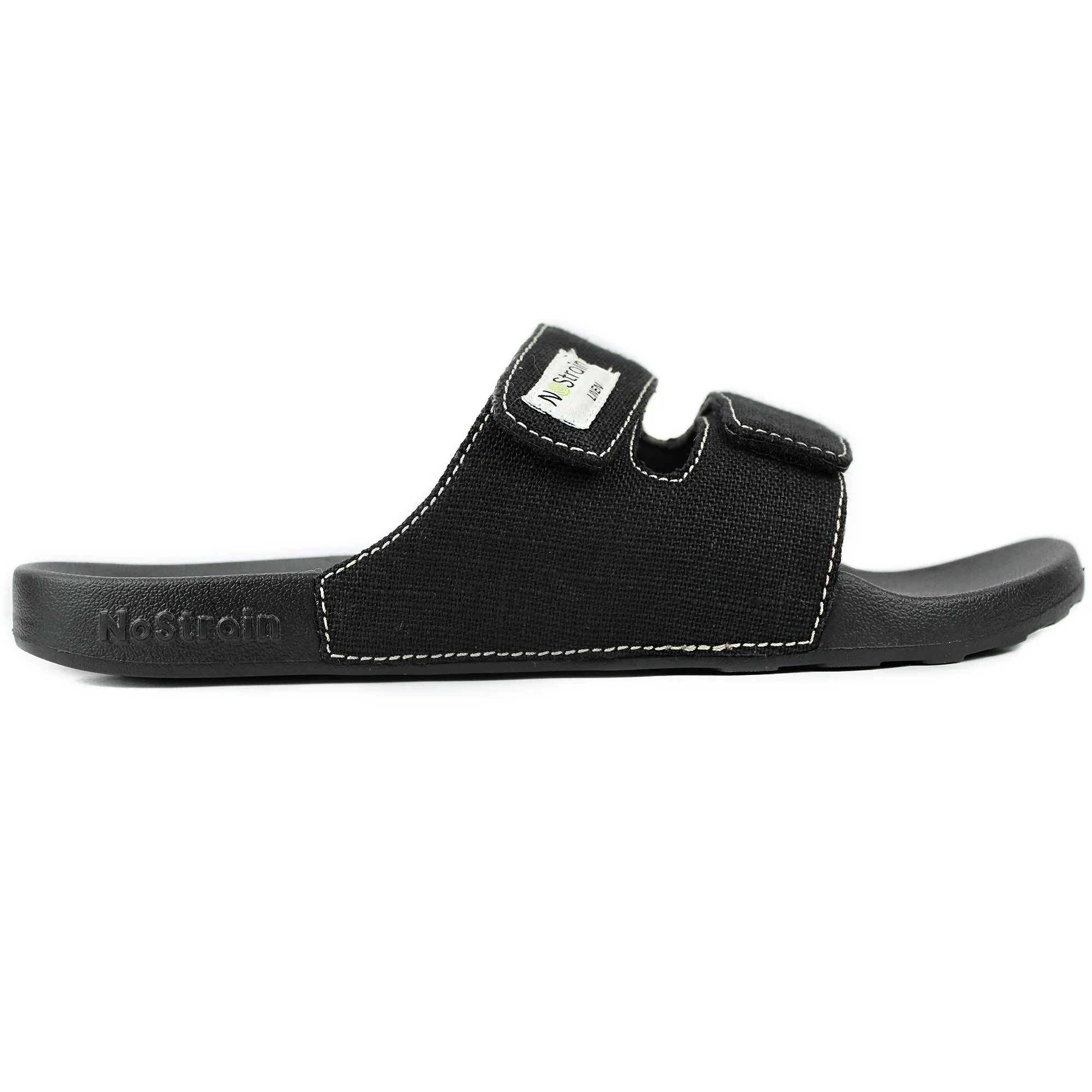 Linen Parallel Sugar Sliders - Mens Black sliders (Geva 11) - Image 6