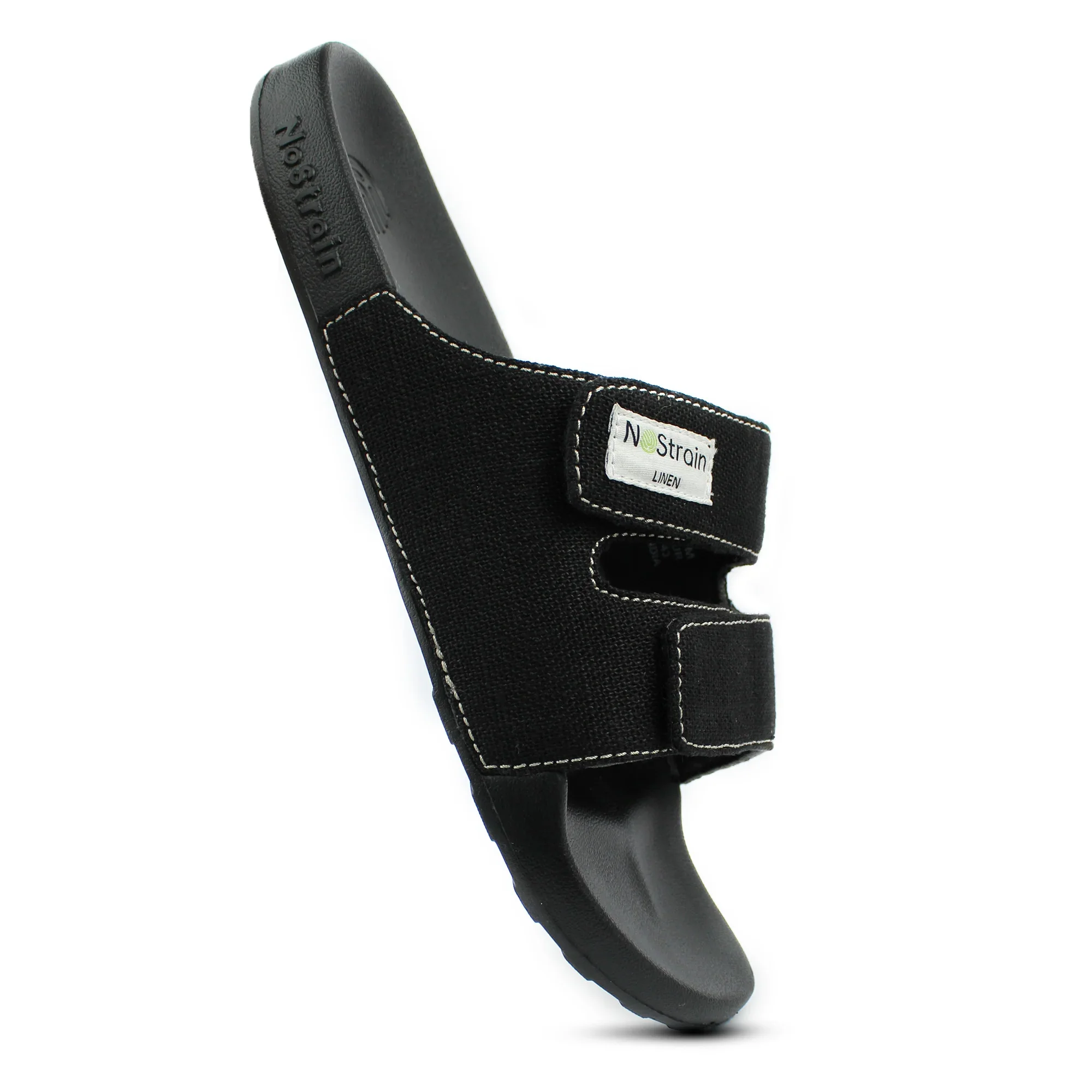 Linen Parallel Sugar Sliders - Mens Black sliders (Geva 11) - Image 8