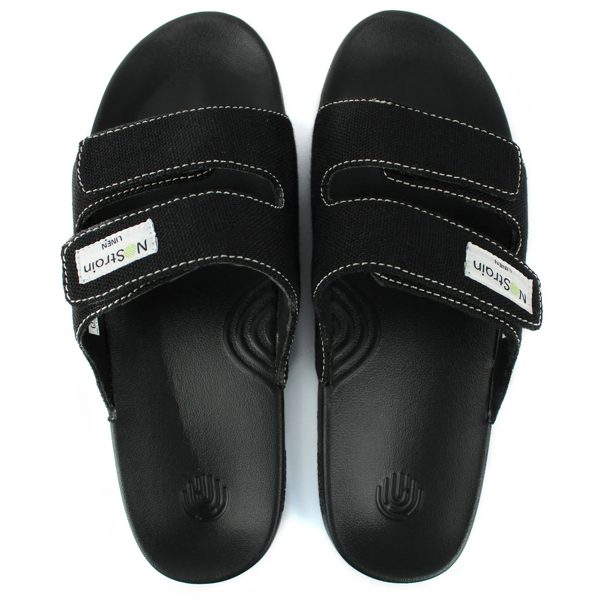 Linen Parallel Sugar Sliders - Mens Black sliders (Geva 11) - Image 9