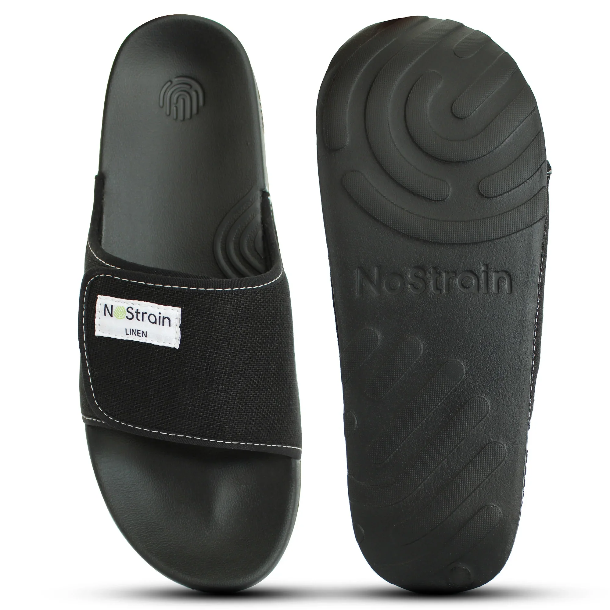 Linen Sugar Sliders - Midnight Black Sliders for Men (Geva 2) - Image 10