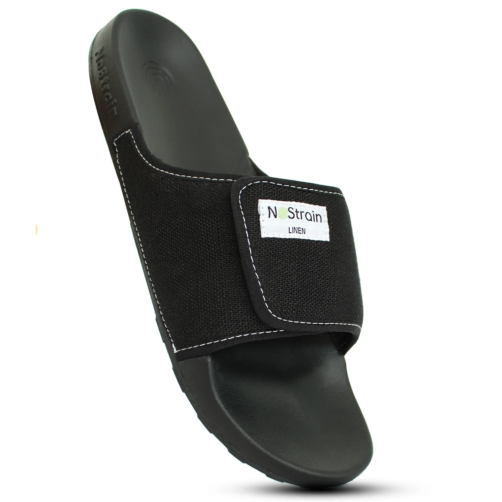 Linen Sugar Sliders - Midnight Black Sliders for Men (Geva 2) - Image 9