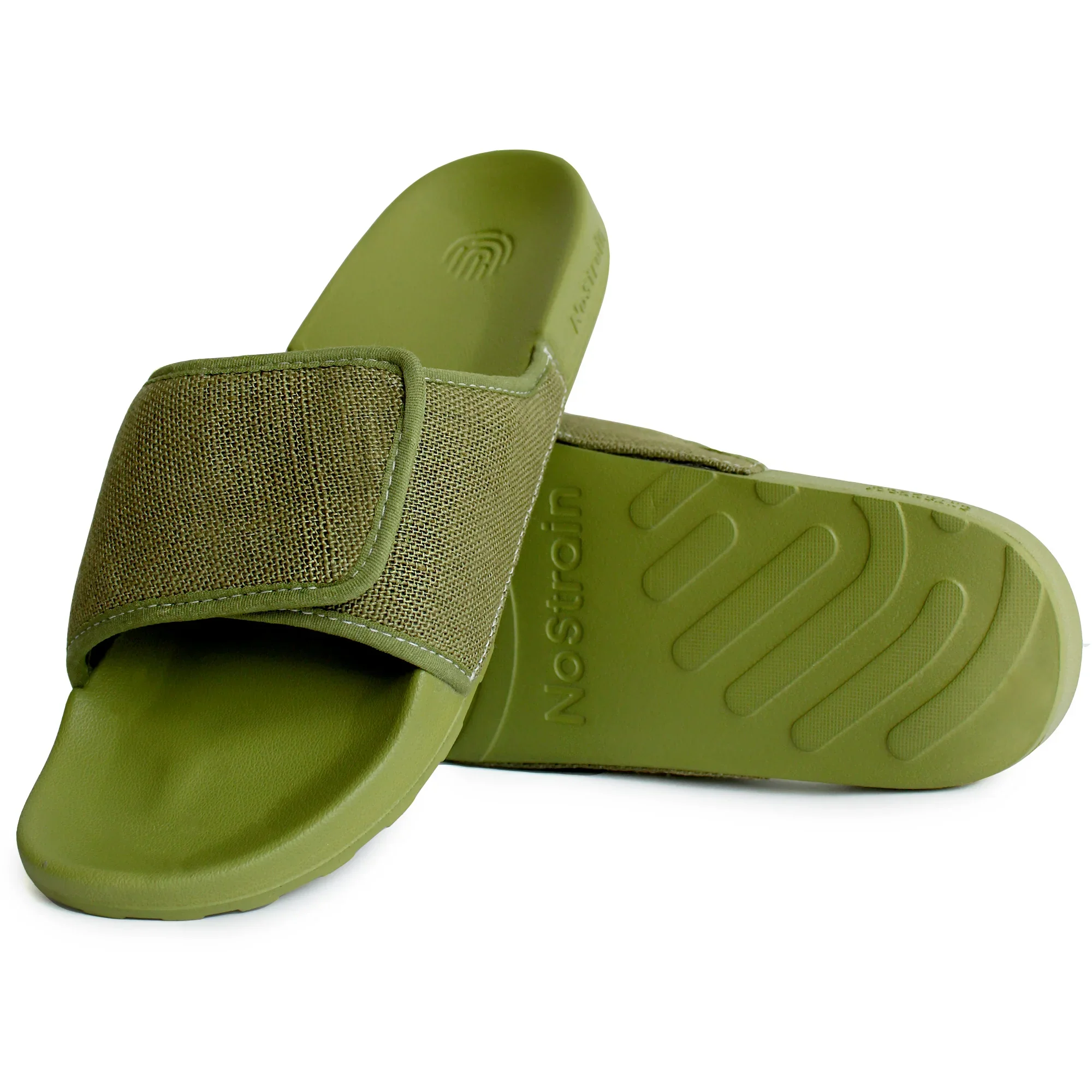 Linen Sugar Casual Sliders for Men - Olive Green (Geva 3) - Image 5