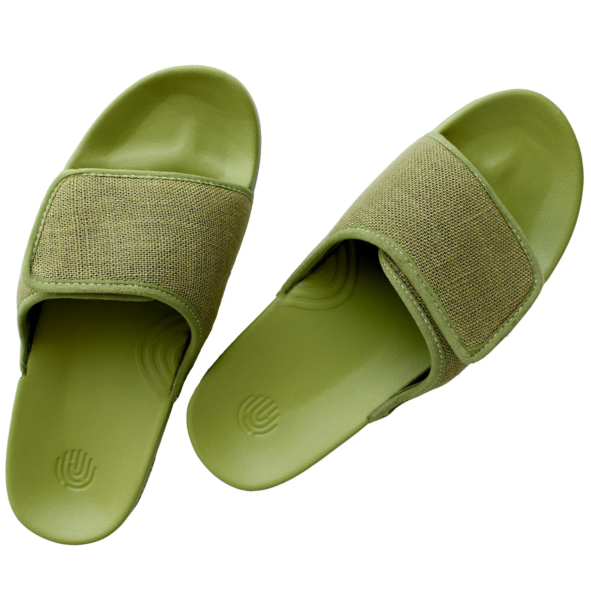 Linen Sugar Casual Sliders for Men - Olive Green (Geva 3) - Image 9