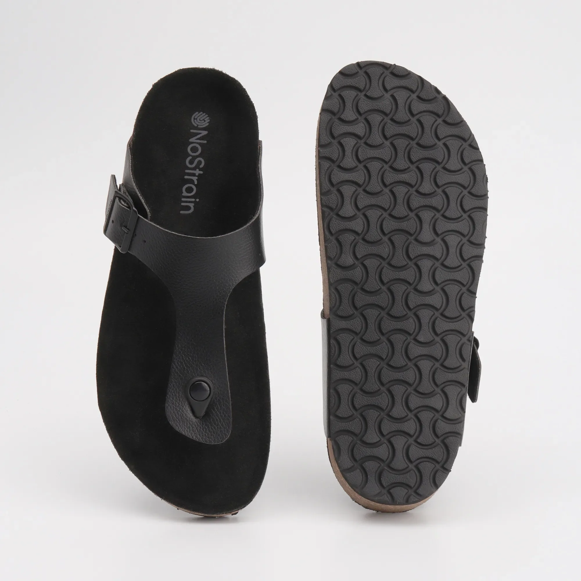 Bold Black Thong Cork Formal Sandals for Men 2.0 - Image 4