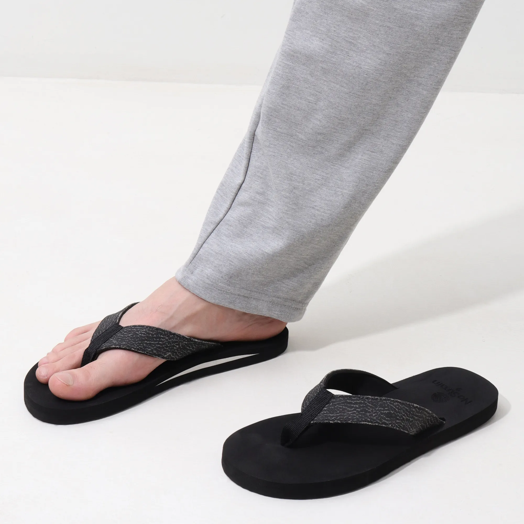 Black Canvas Arch Formal Slippers for Men with Wave Print – AS6 - Image 9