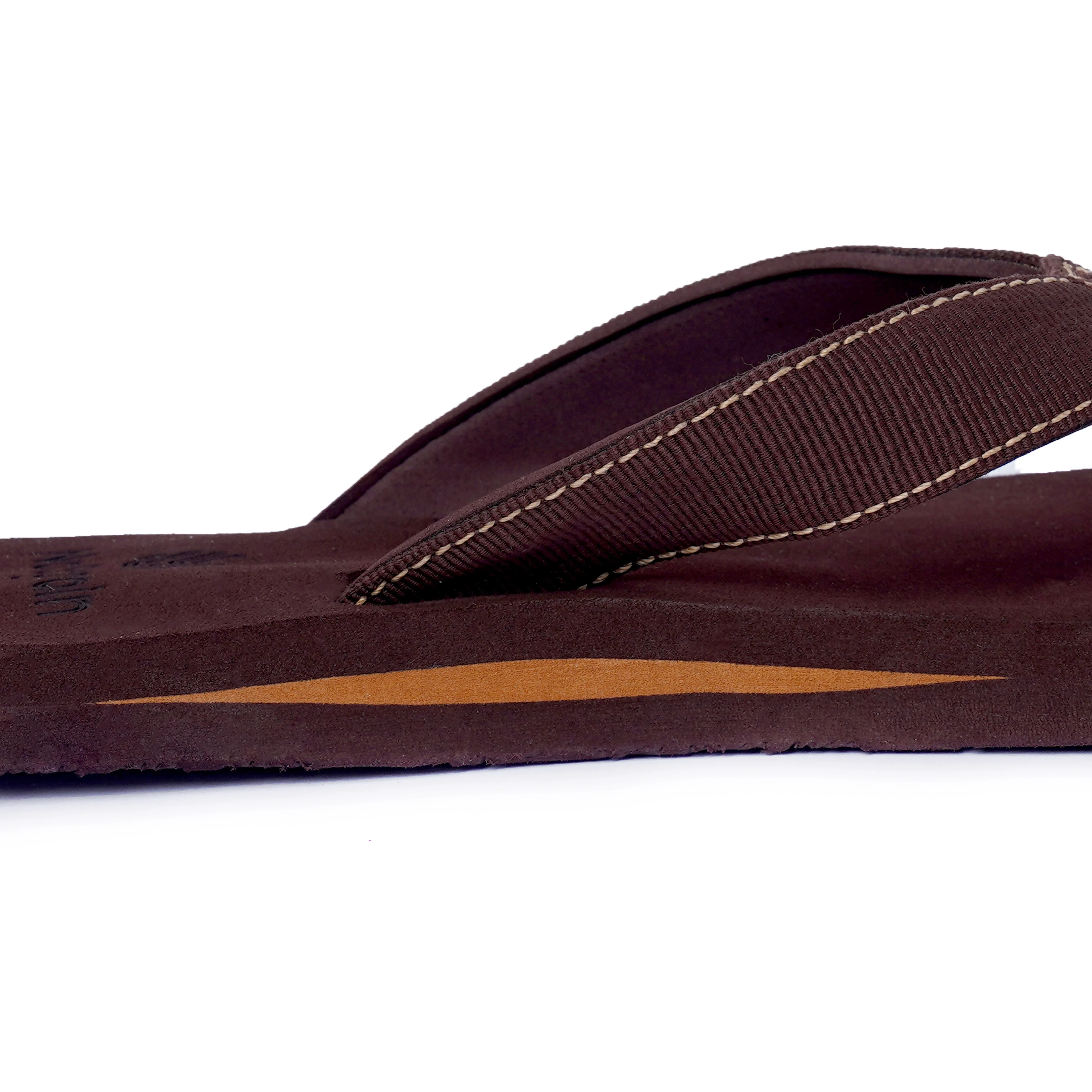 Men’s Dark Brown Stripe Arch Slippers – AS3 - Image 5