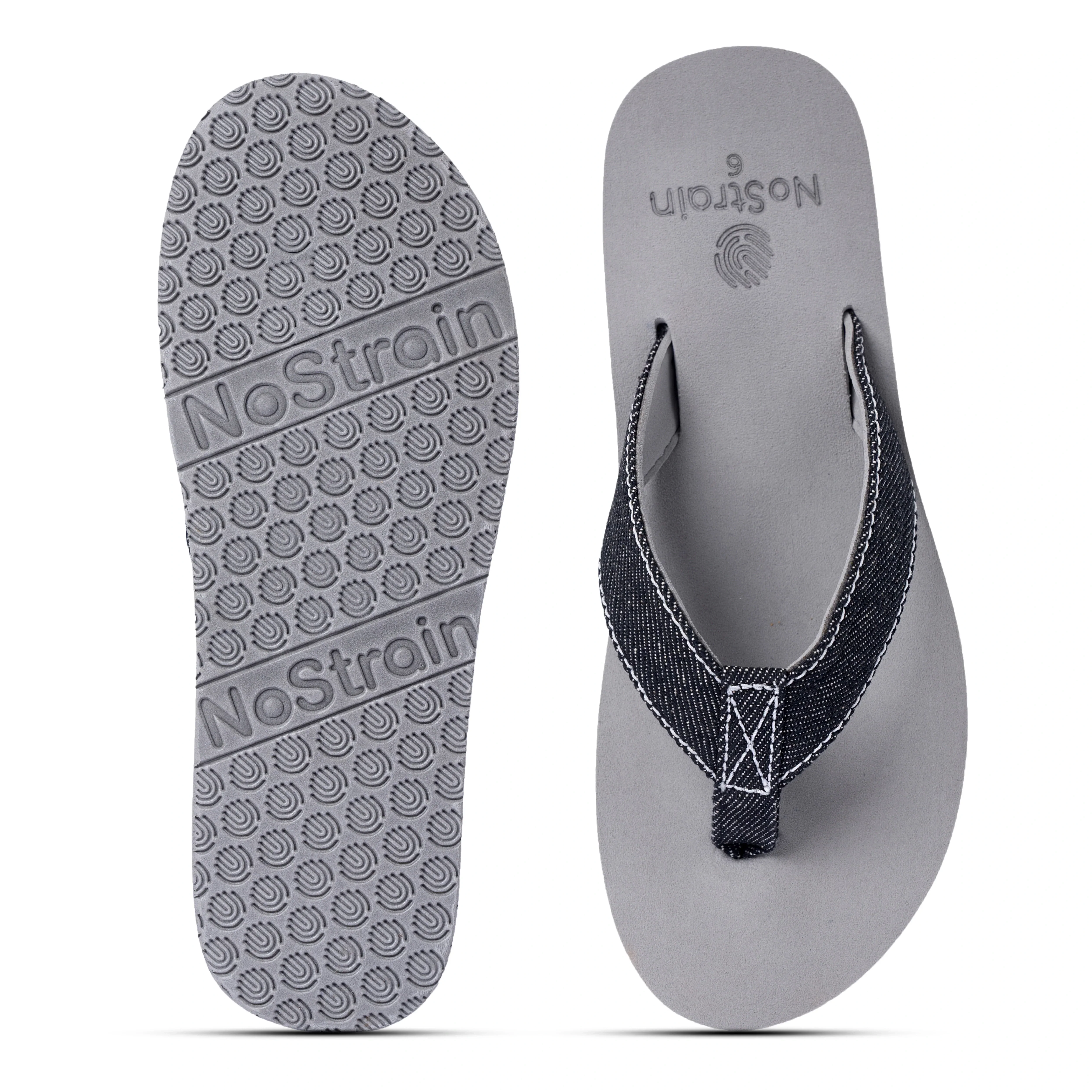 Men’s Light Grey Denim Arch Slippers – AS4 - Image 5
