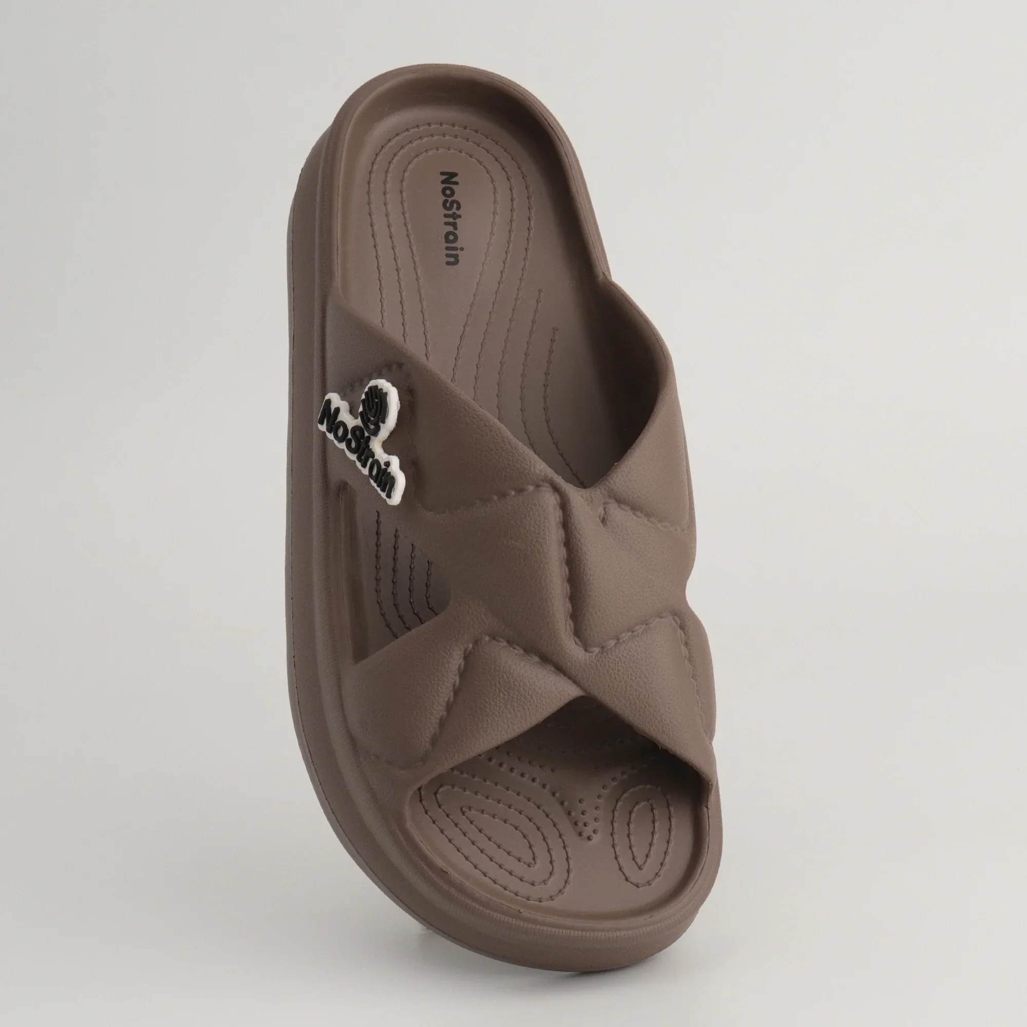 Women's Waterproof & Summer Cross Strap Slippers | Non-Slip EVA Slip-On Slippers (Brown) - MS-17 - Image 3