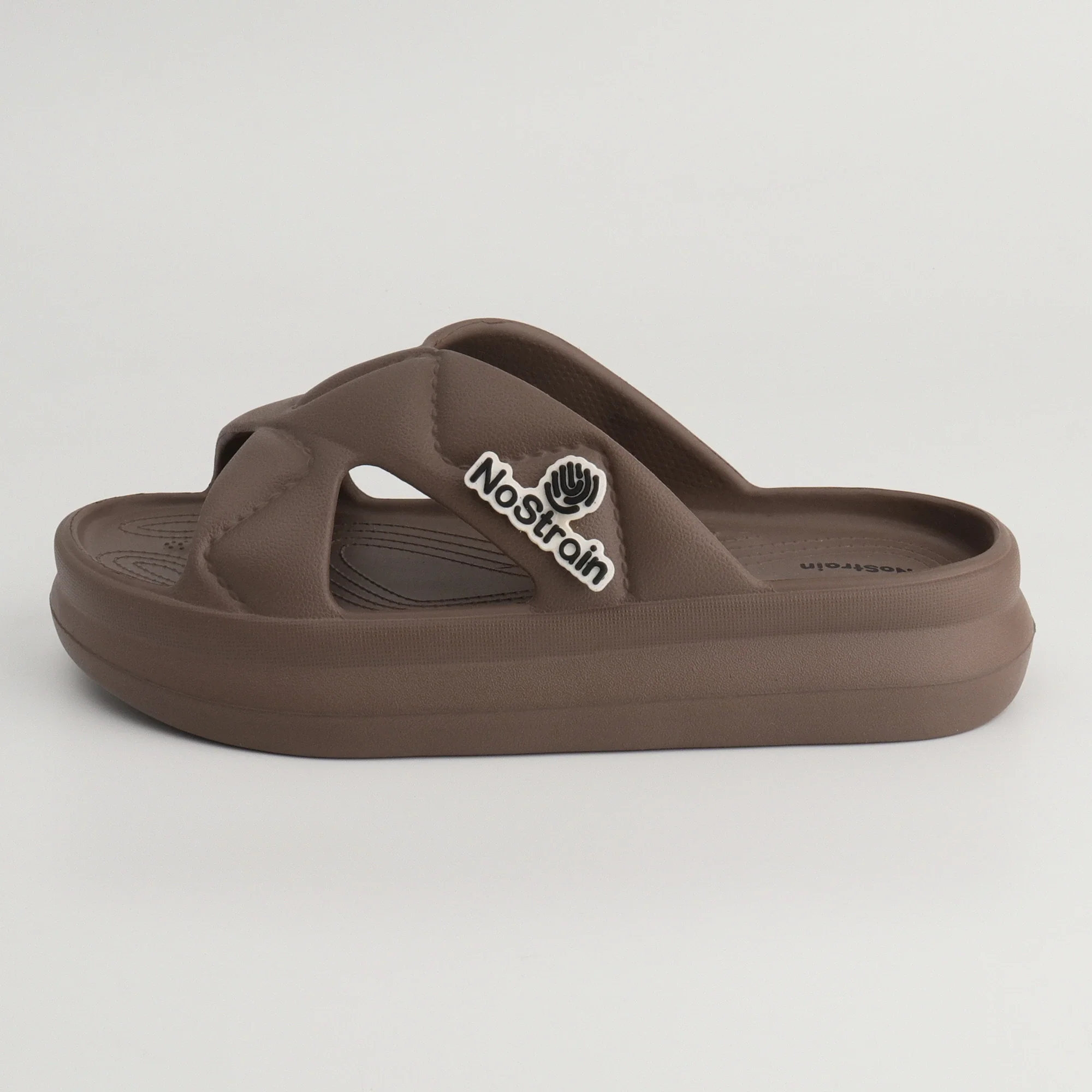 Women's Waterproof & Summer Cross Strap Slippers | Non-Slip EVA Slip-On Slippers (Brown) - MS-17 - Image 4