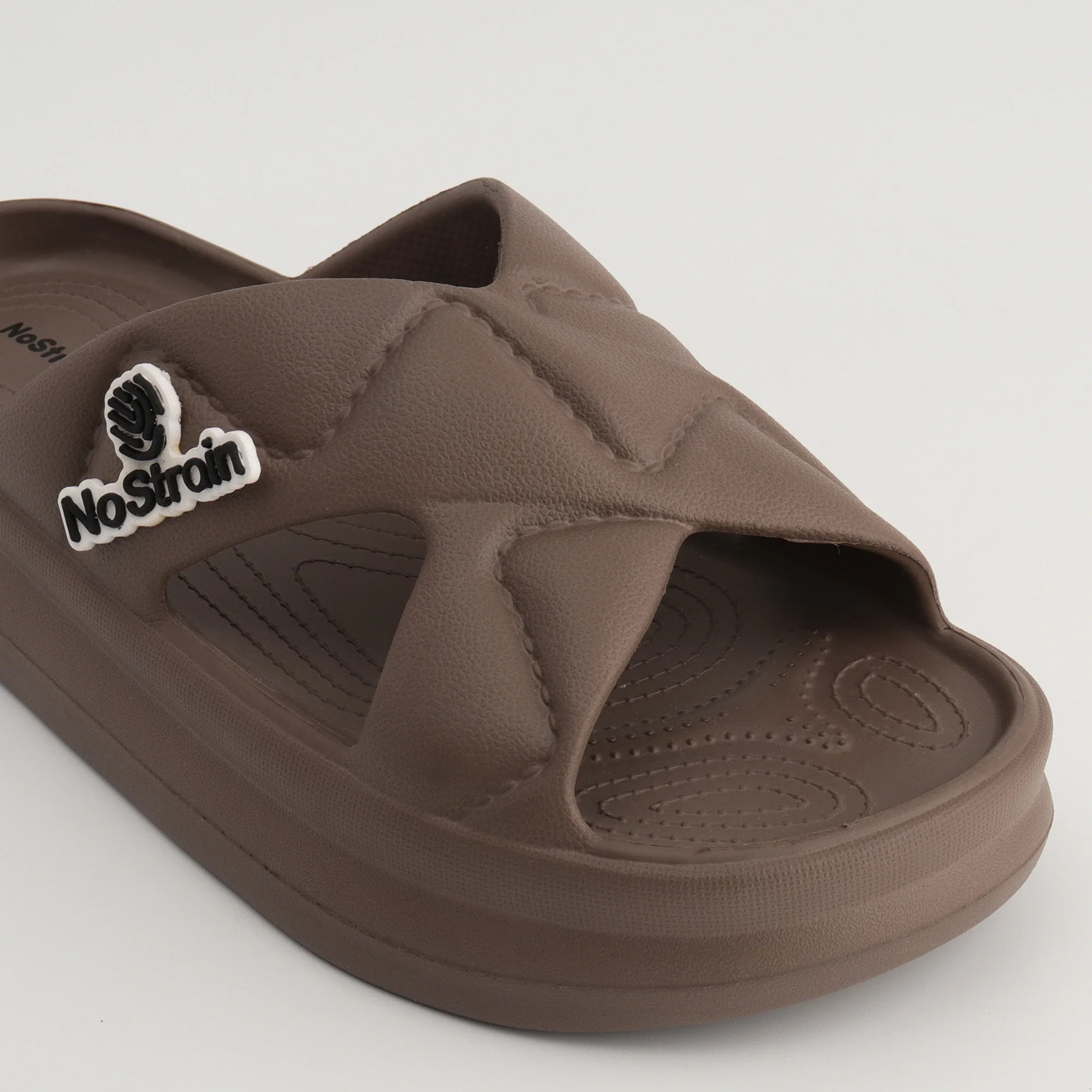Women's Waterproof & Summer Cross Strap Slippers | Non-Slip EVA Slip-On Slippers (Brown) - MS-17 - Image 6