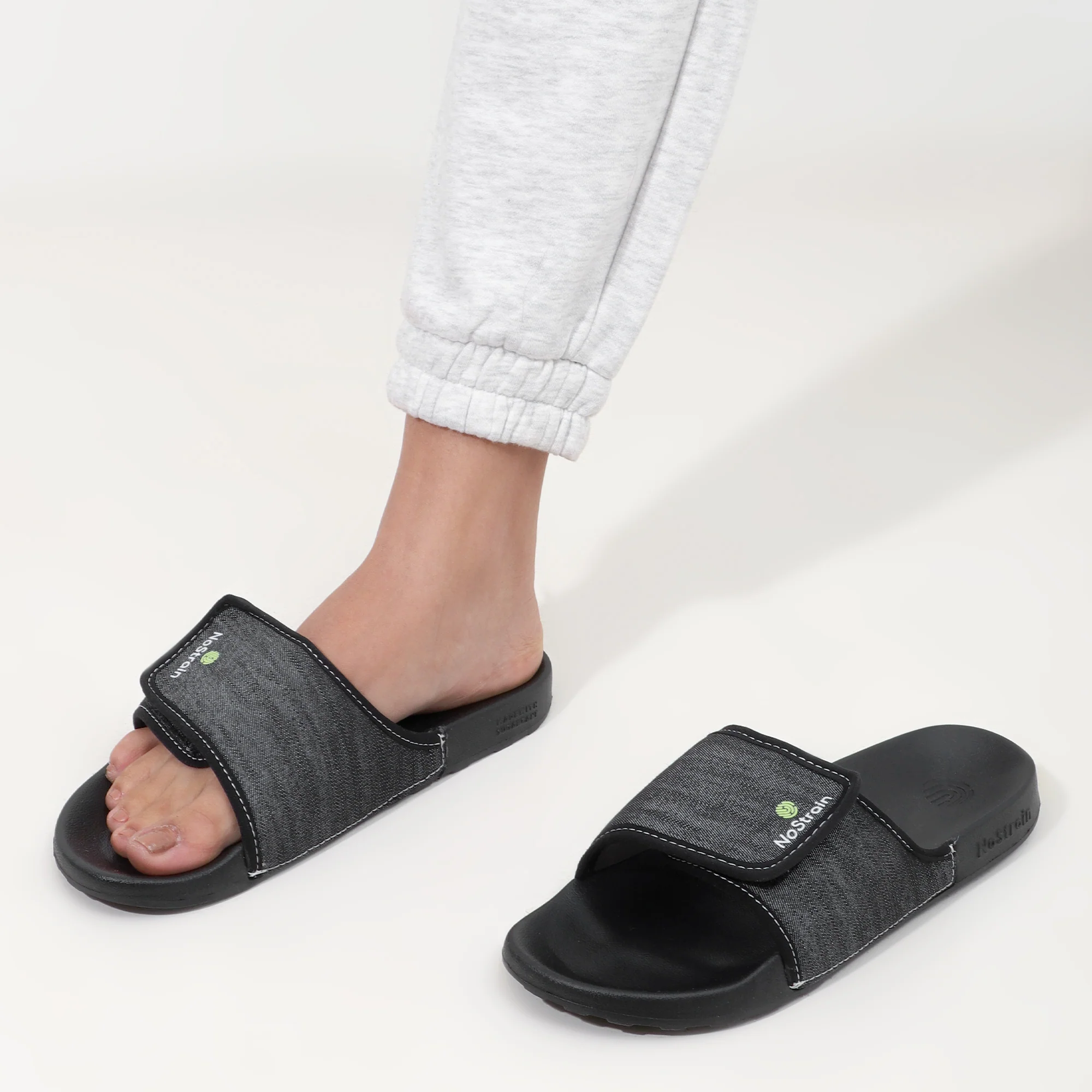 Slides for Women - Denim Slate Grey Women's Sliders (Geva 25) - Image 3