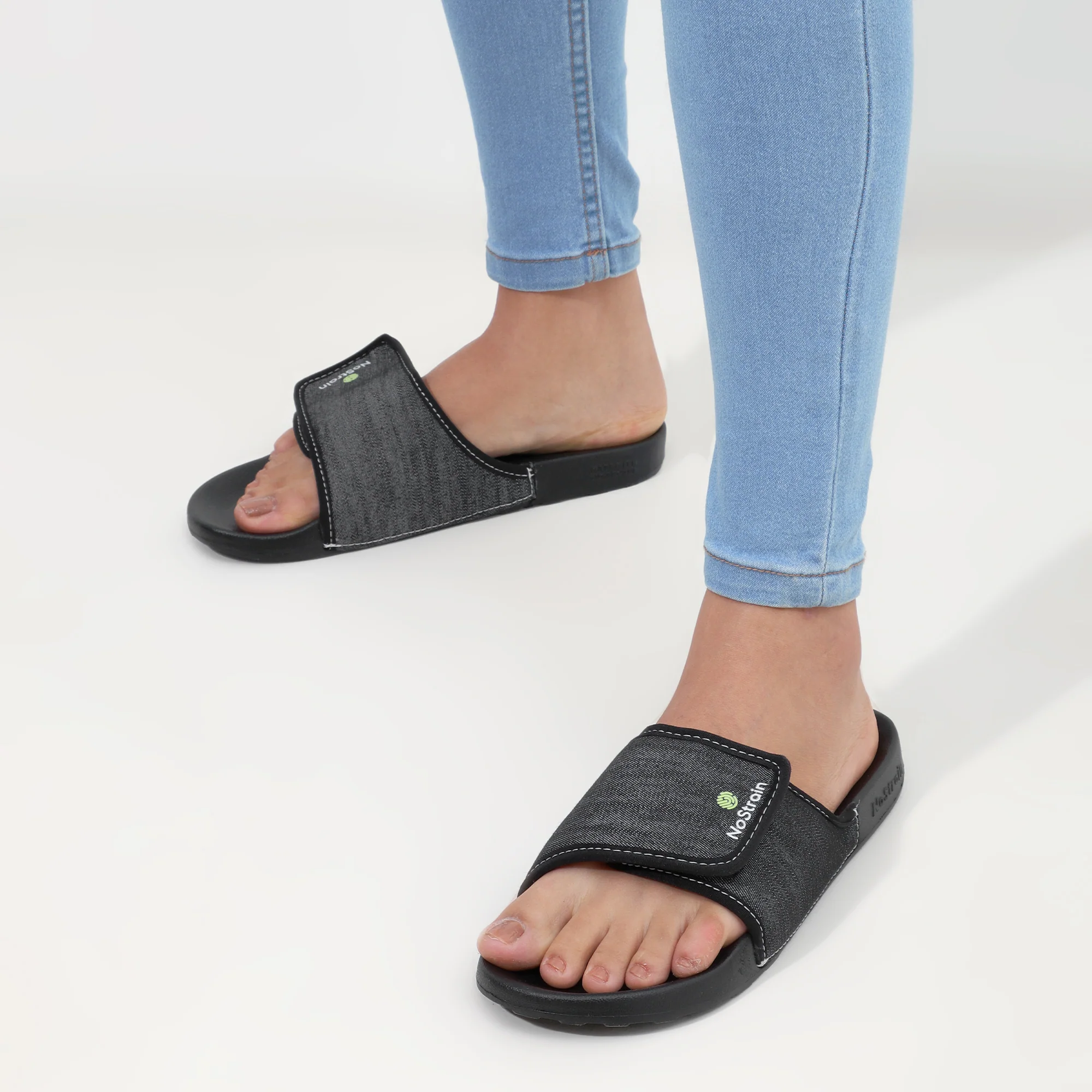 Slides for Women - Denim Slate Grey Women's Sliders (Geva 25) - Image 4
