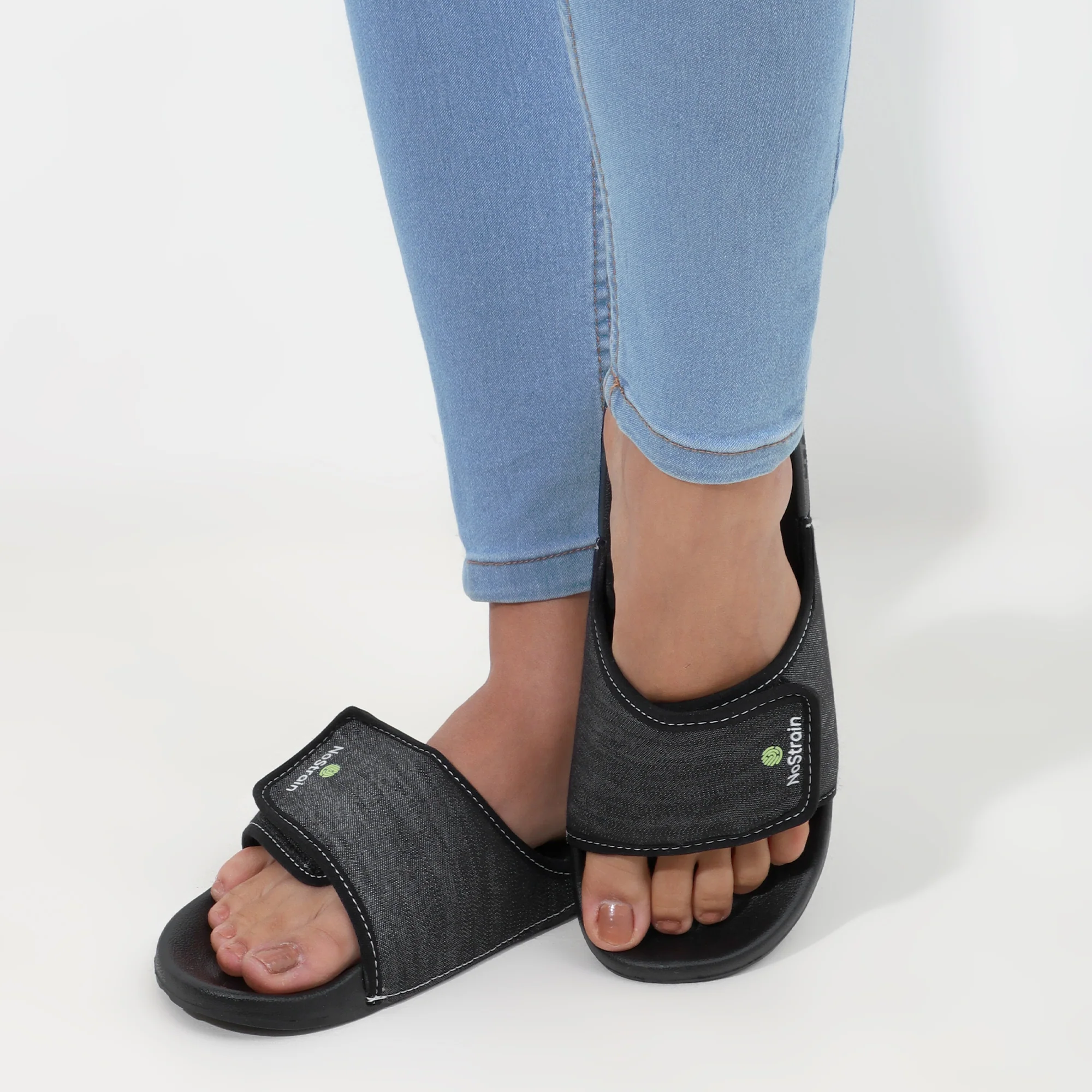 Slides for Women - Denim Slate Grey Women's Sliders (Geva 25) - Image 6
