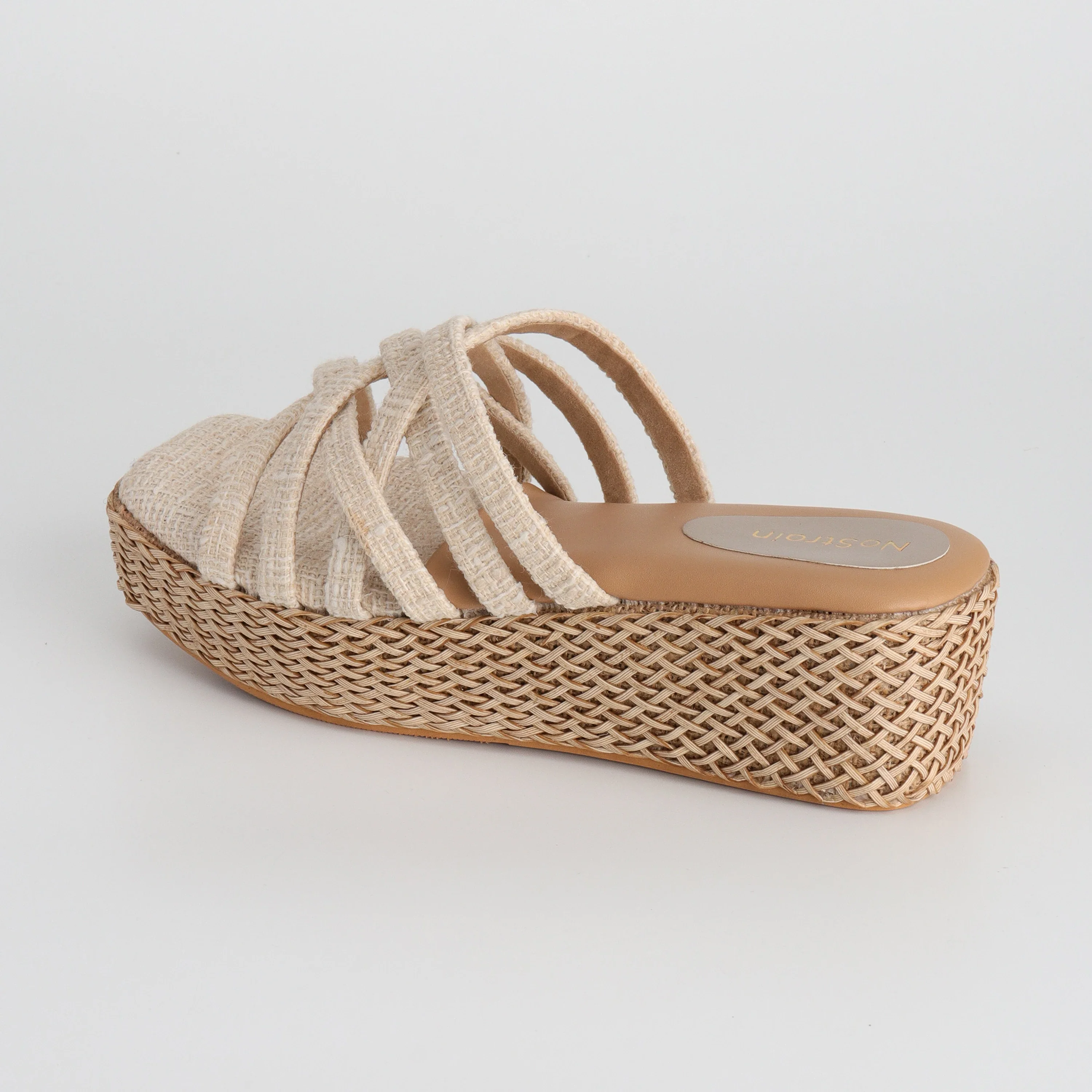 Multi-Strap Off-White Wedges Heel Sandals (BN4) - Image 4