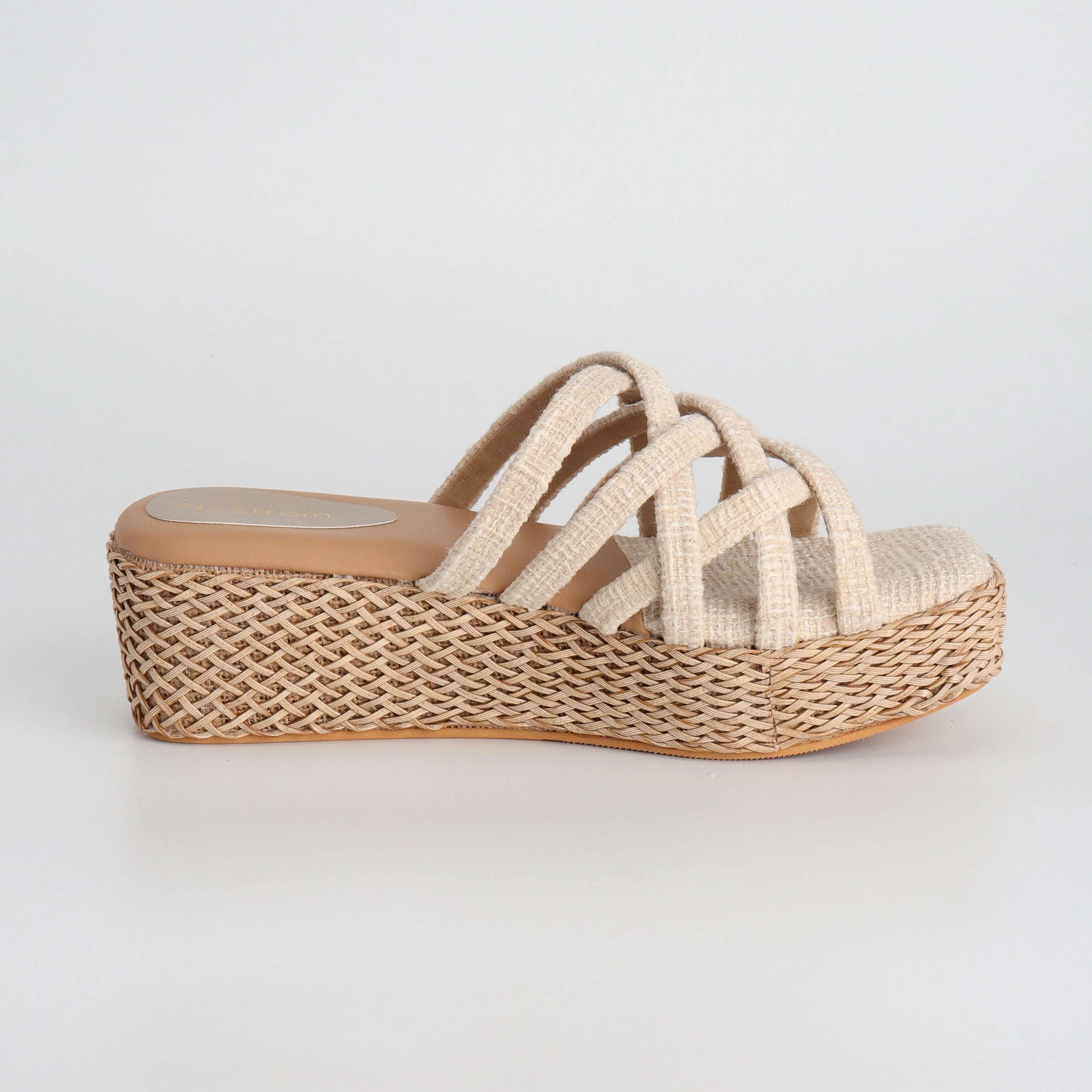 Multi-Strap Off-White Wedges Heel Sandals (BN4) - Image 5