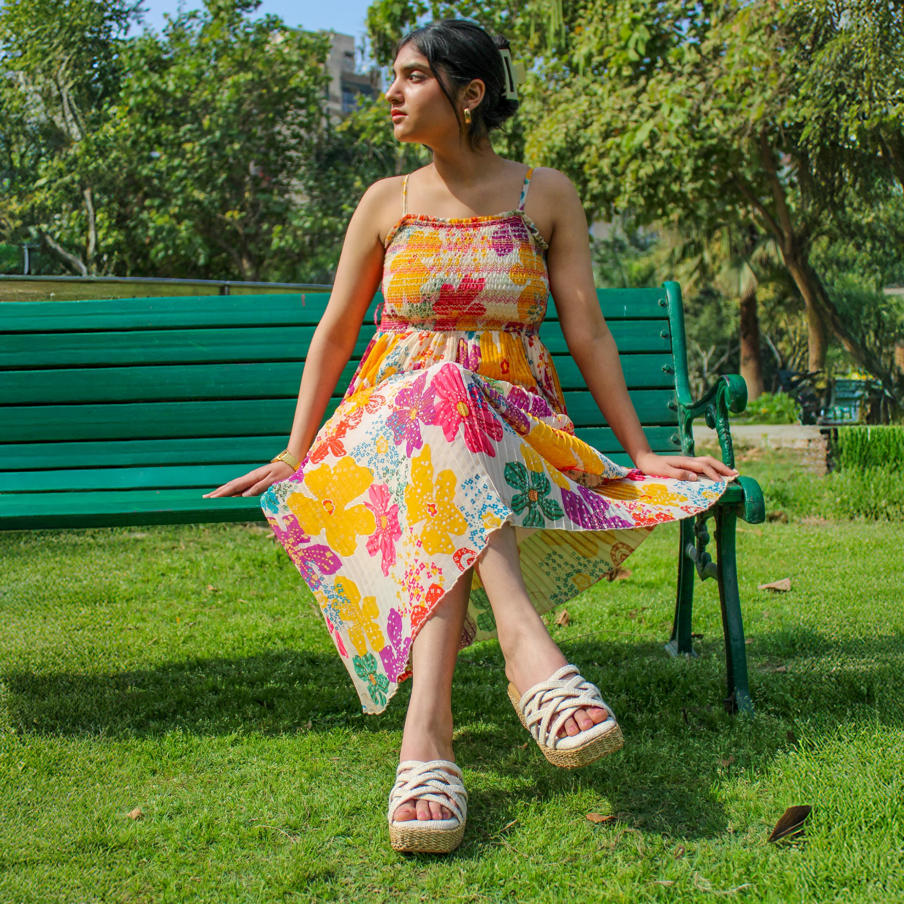 Multi-Strap Off-White Wedges Heel Sandals (BN4) - Image 7