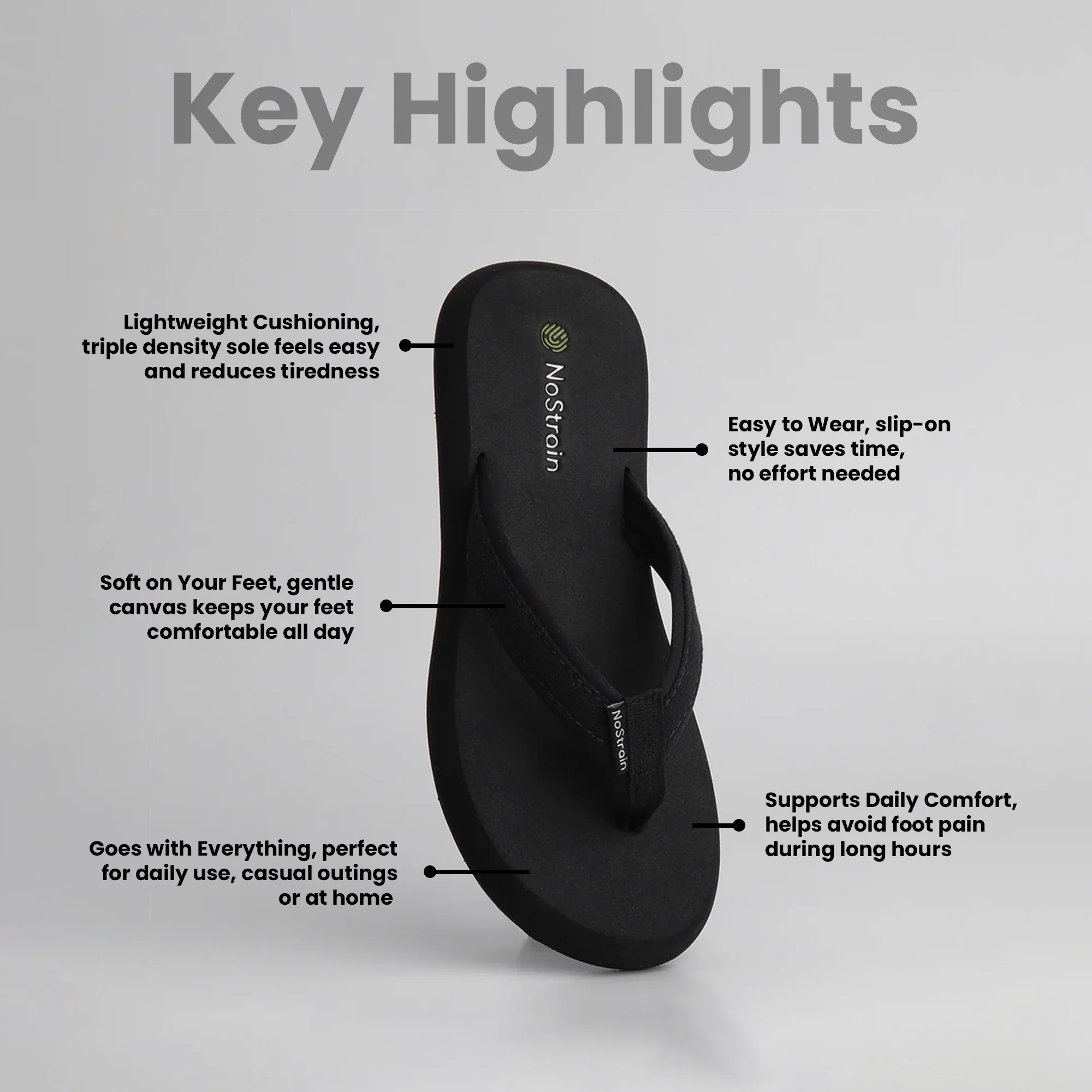 Angular Women’s Casual Black Slippers - Lightweight & Comfort (AN15) - Image 4