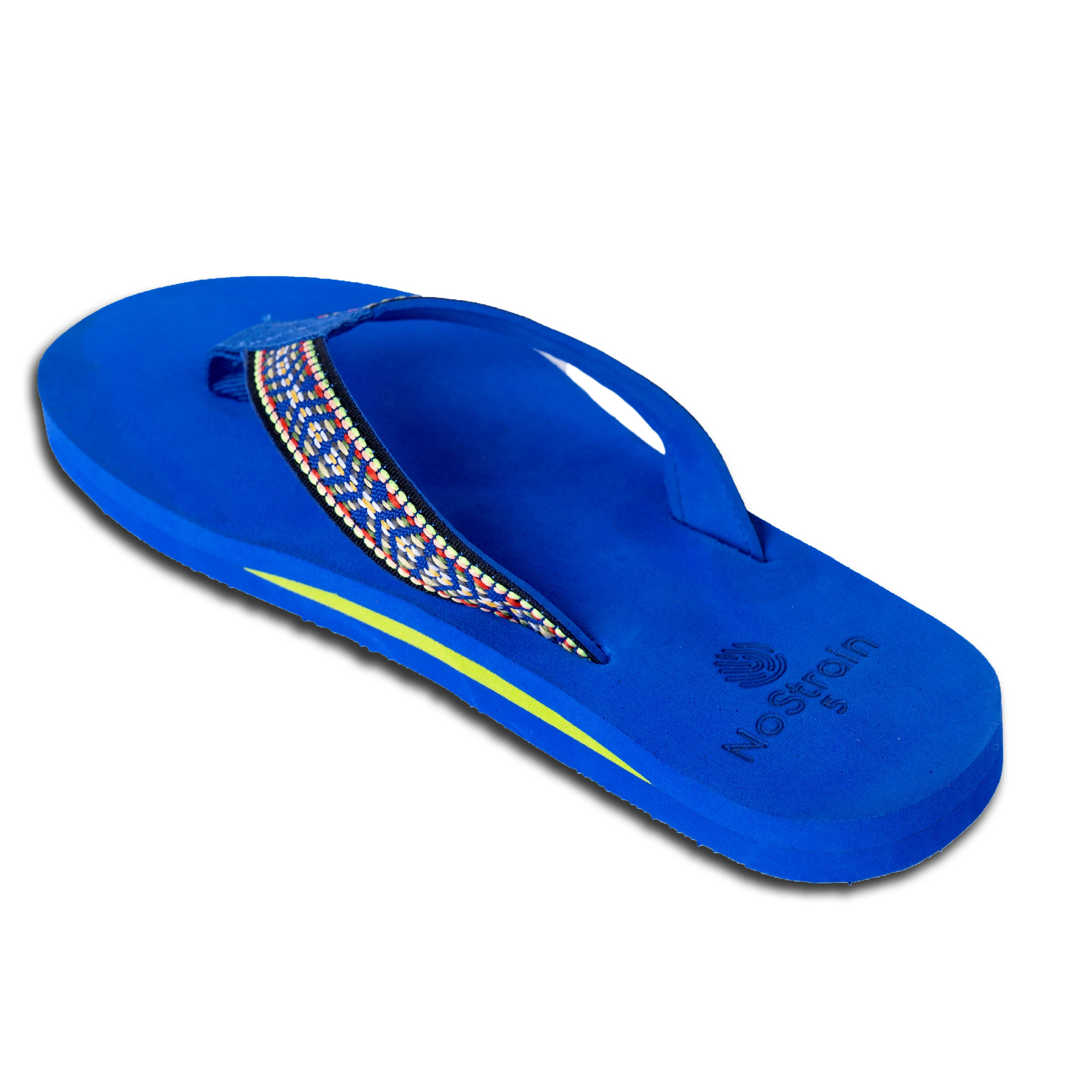 Women’s Blue & Multi-Color Stitch Design Arch Slippers – AS16 - Image 3