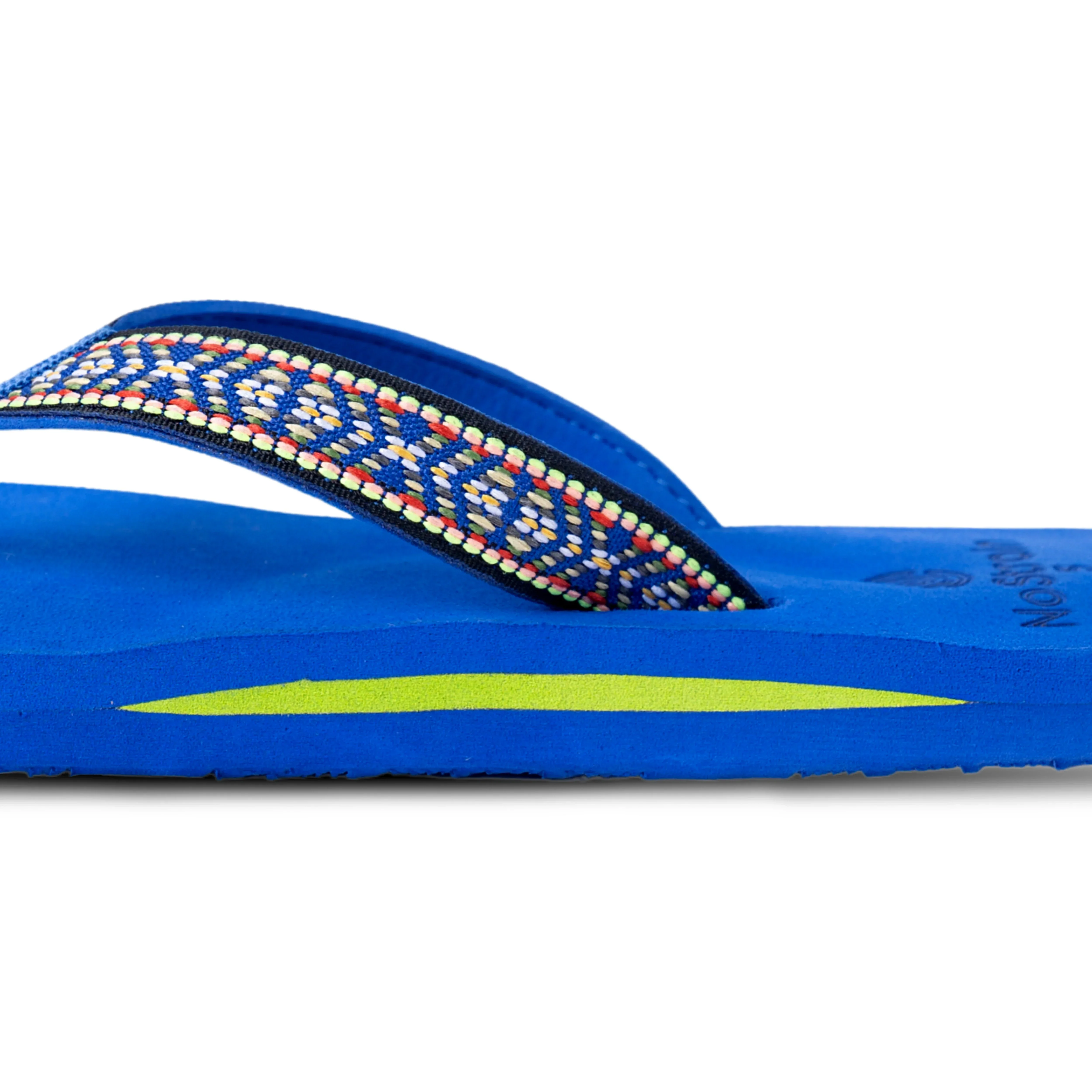 Women’s Blue & Multi-Color Stitch Design Arch Slippers – AS16 - Image 4