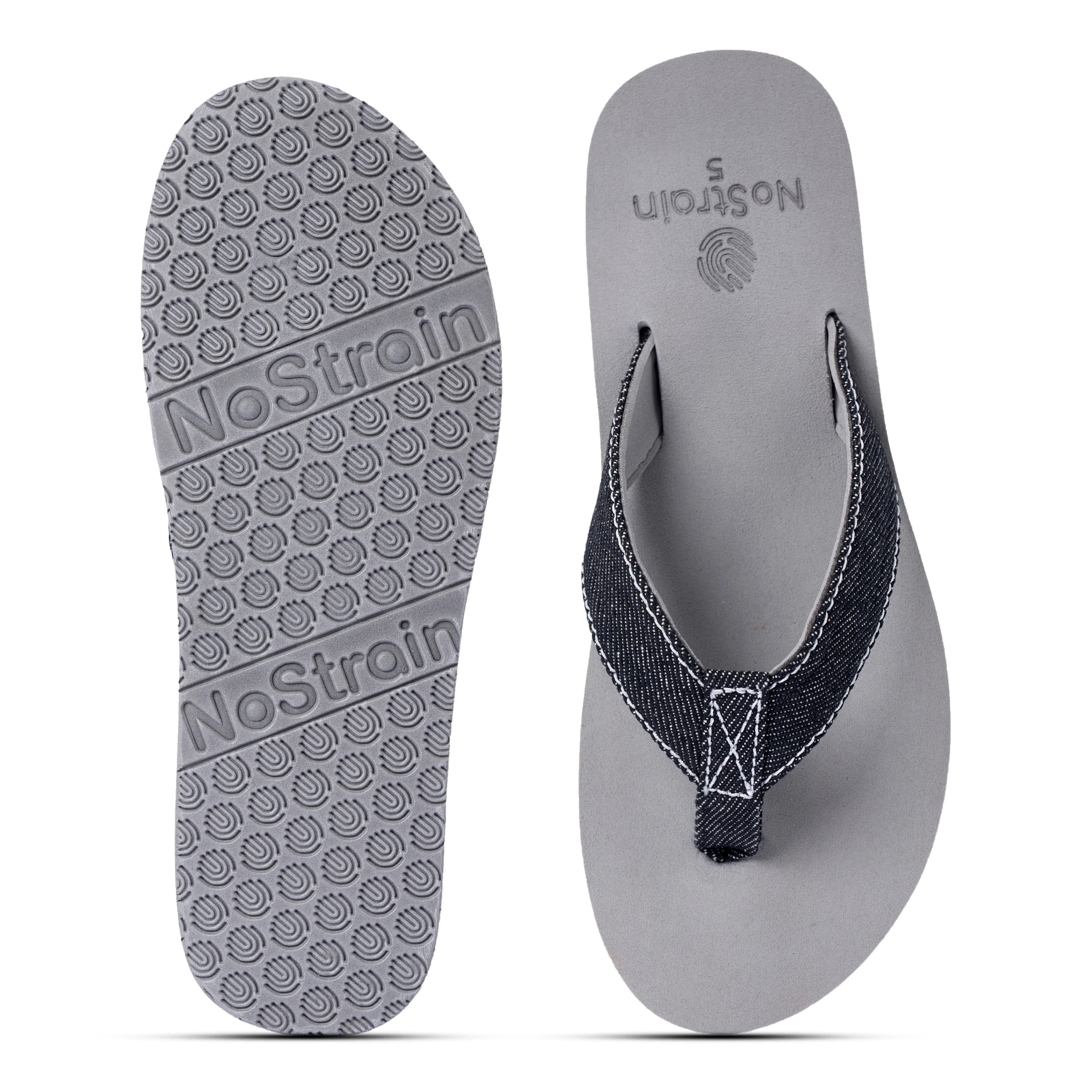 Women's Arch Grey and Denim Black Slippers – AS10 - Image 3