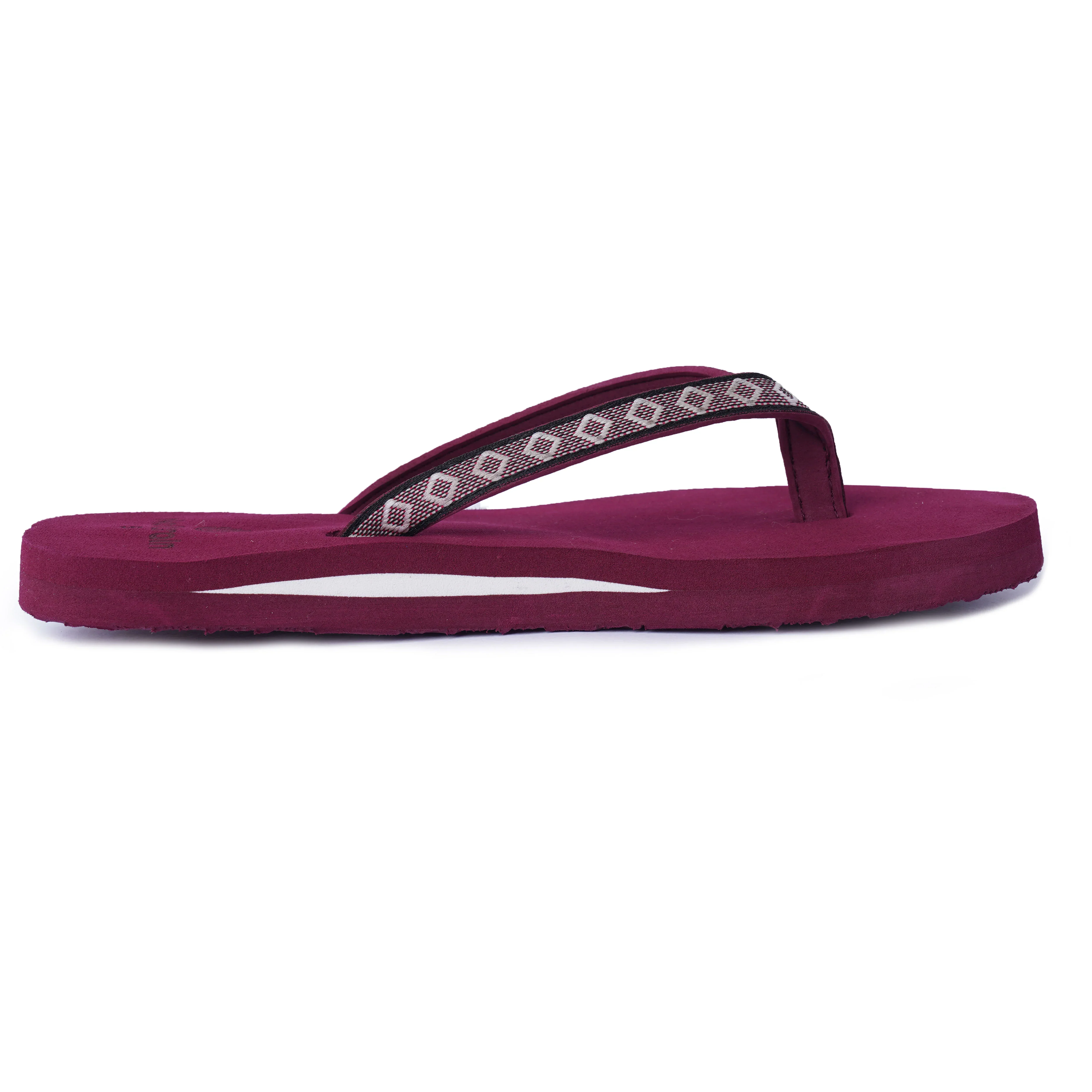 Maroon Self Design Jacquard Stylish Arch Slippers for Women - AS21 - Image 3