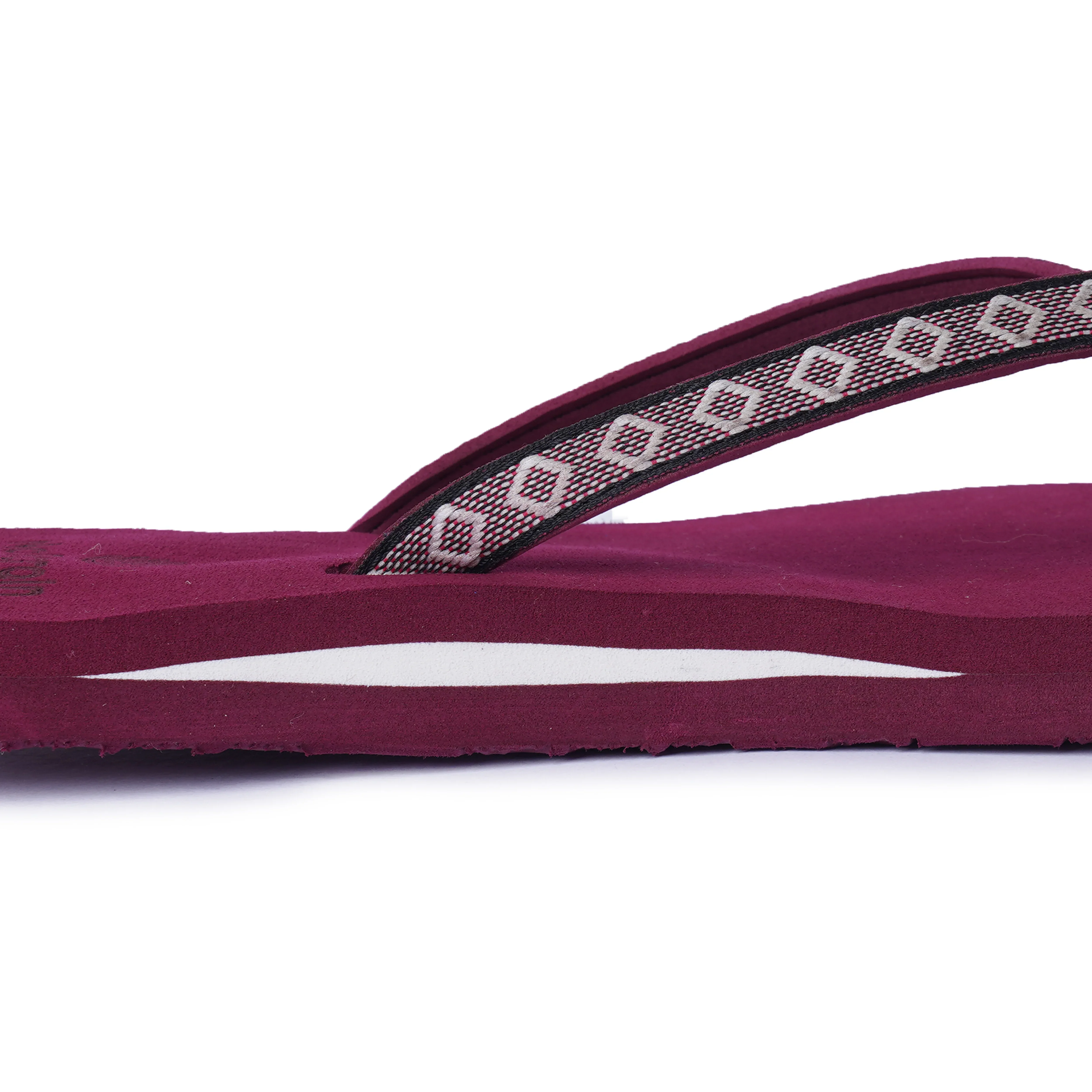Maroon Self Design Jacquard Stylish Arch Slippers for Women - AS21 - Image 4