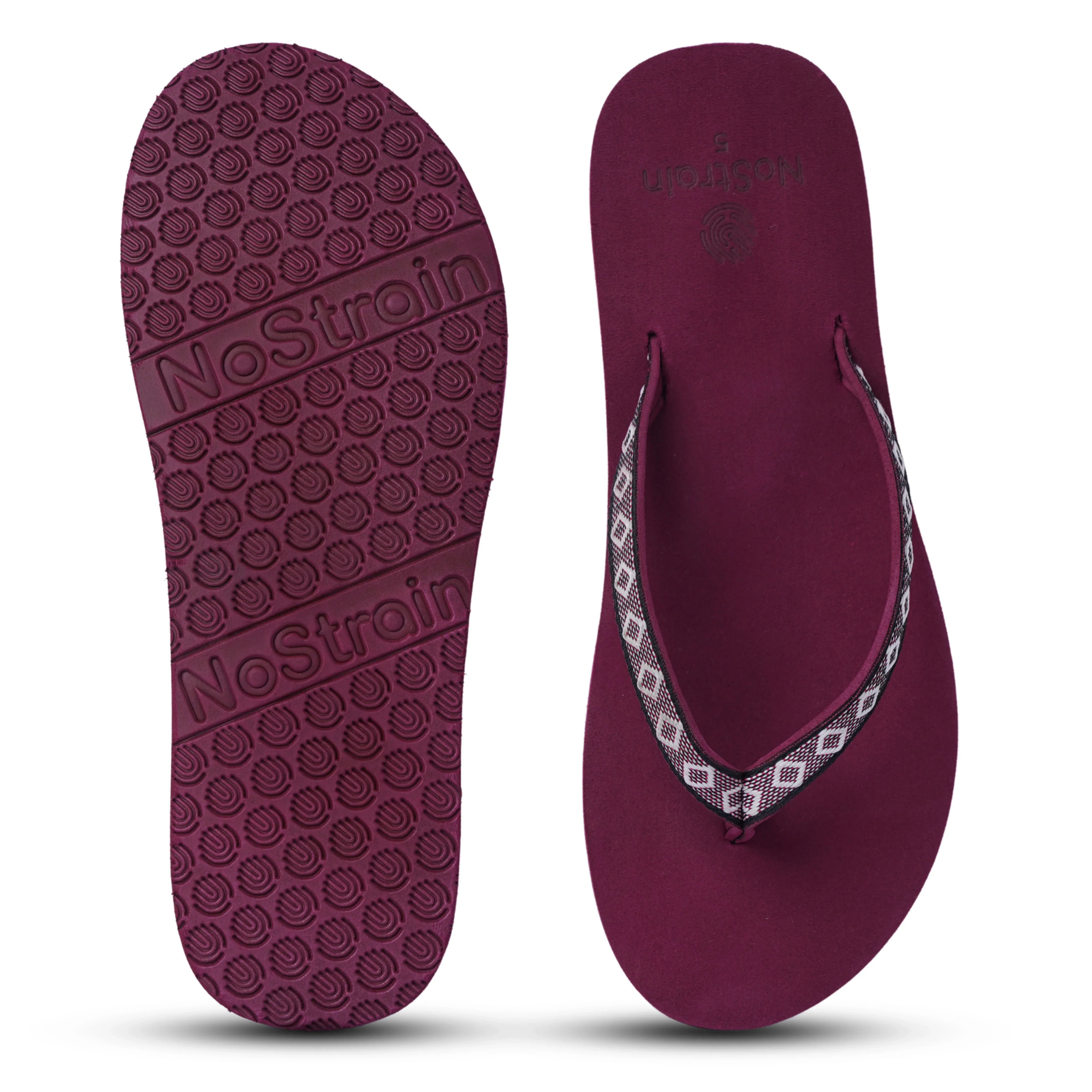 Maroon Self Design Jacquard Stylish Arch Slippers for Women - AS21 - Image 5